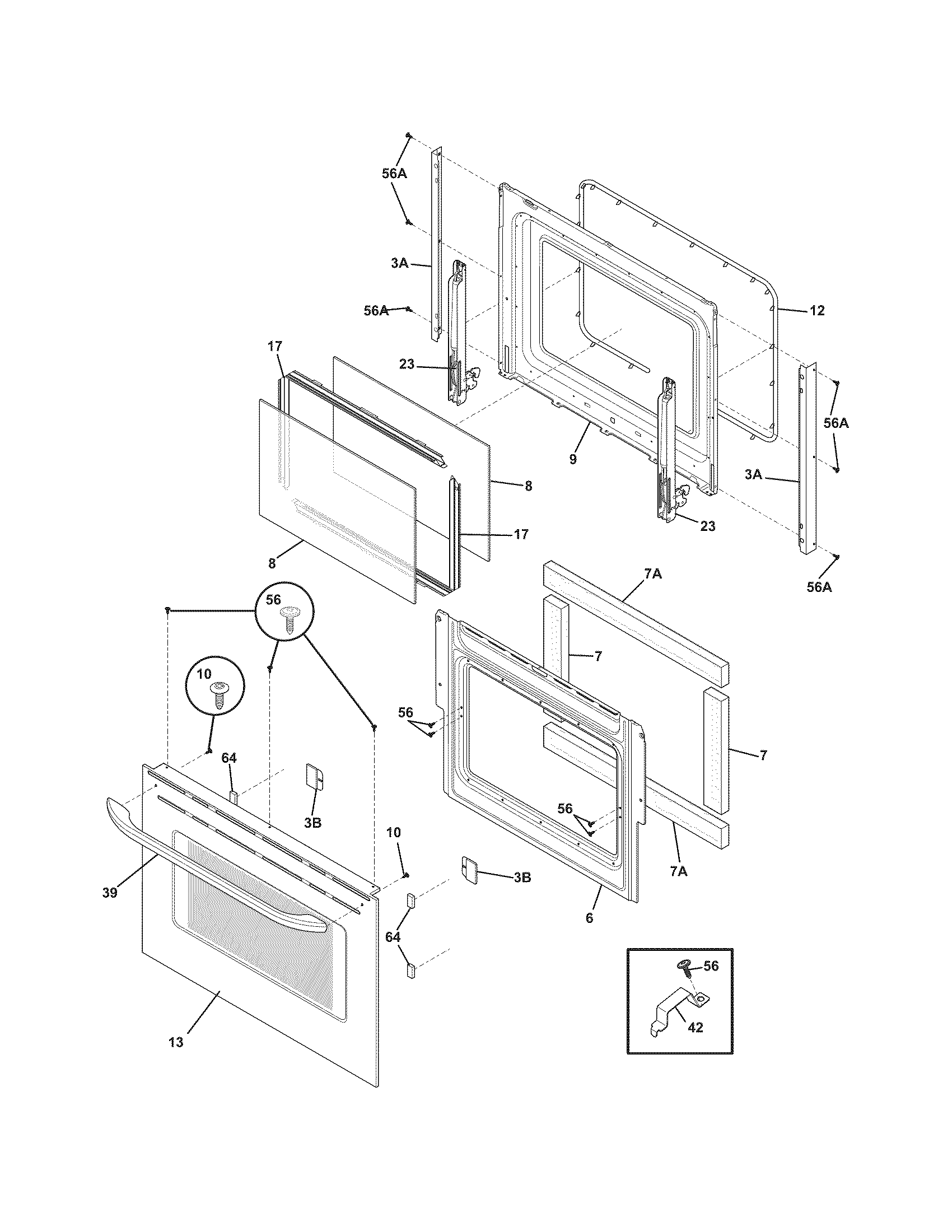 Frigidaire FFES3015LSH door diagram