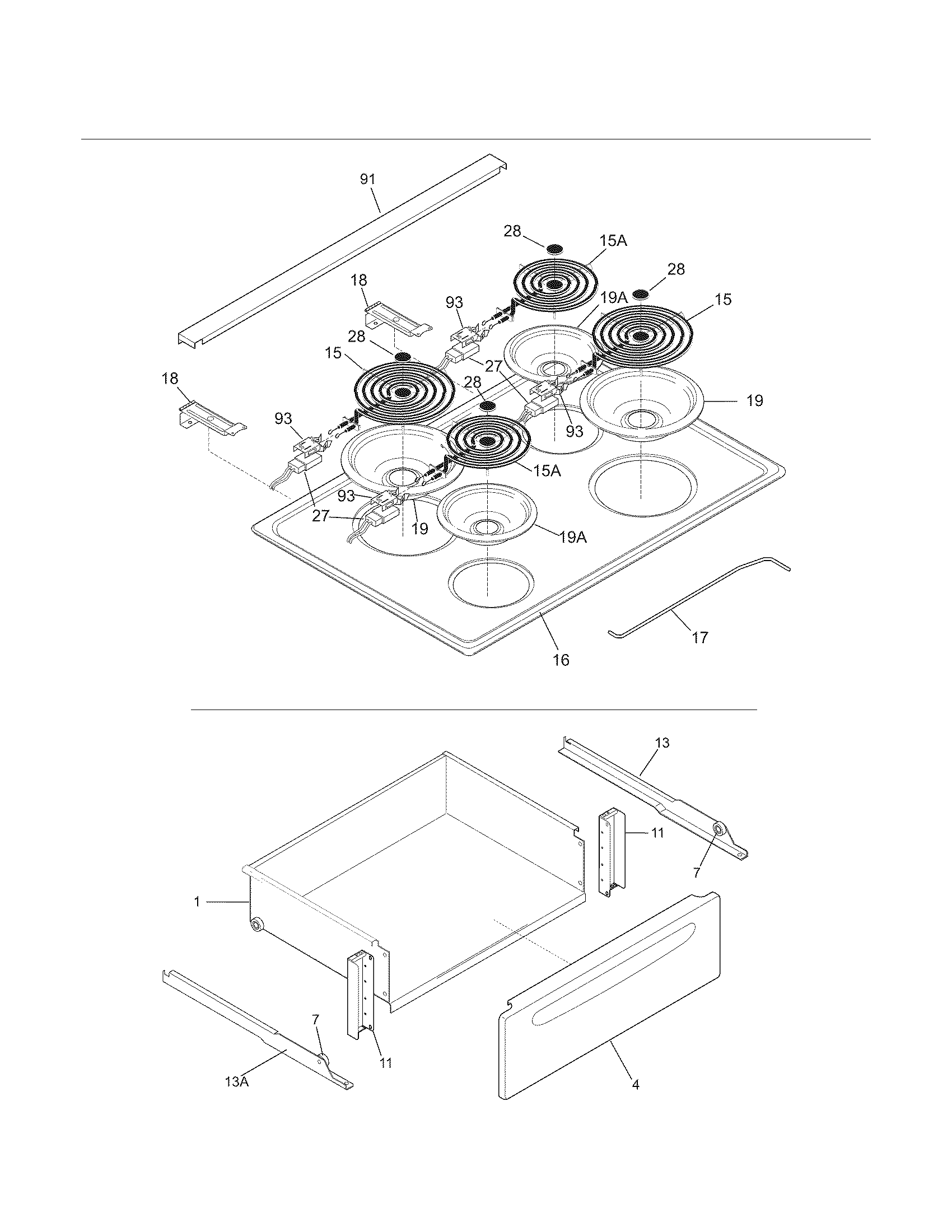 Kenmore 79046769907 top/drawer diagram