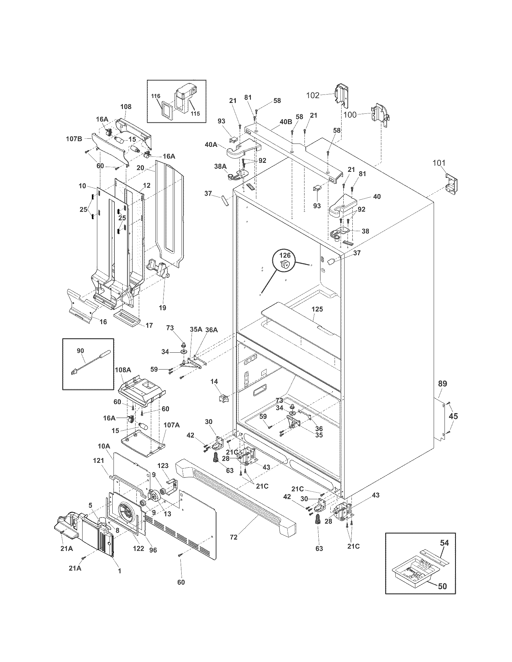 Kenmore 25370313211 cabinet diagram