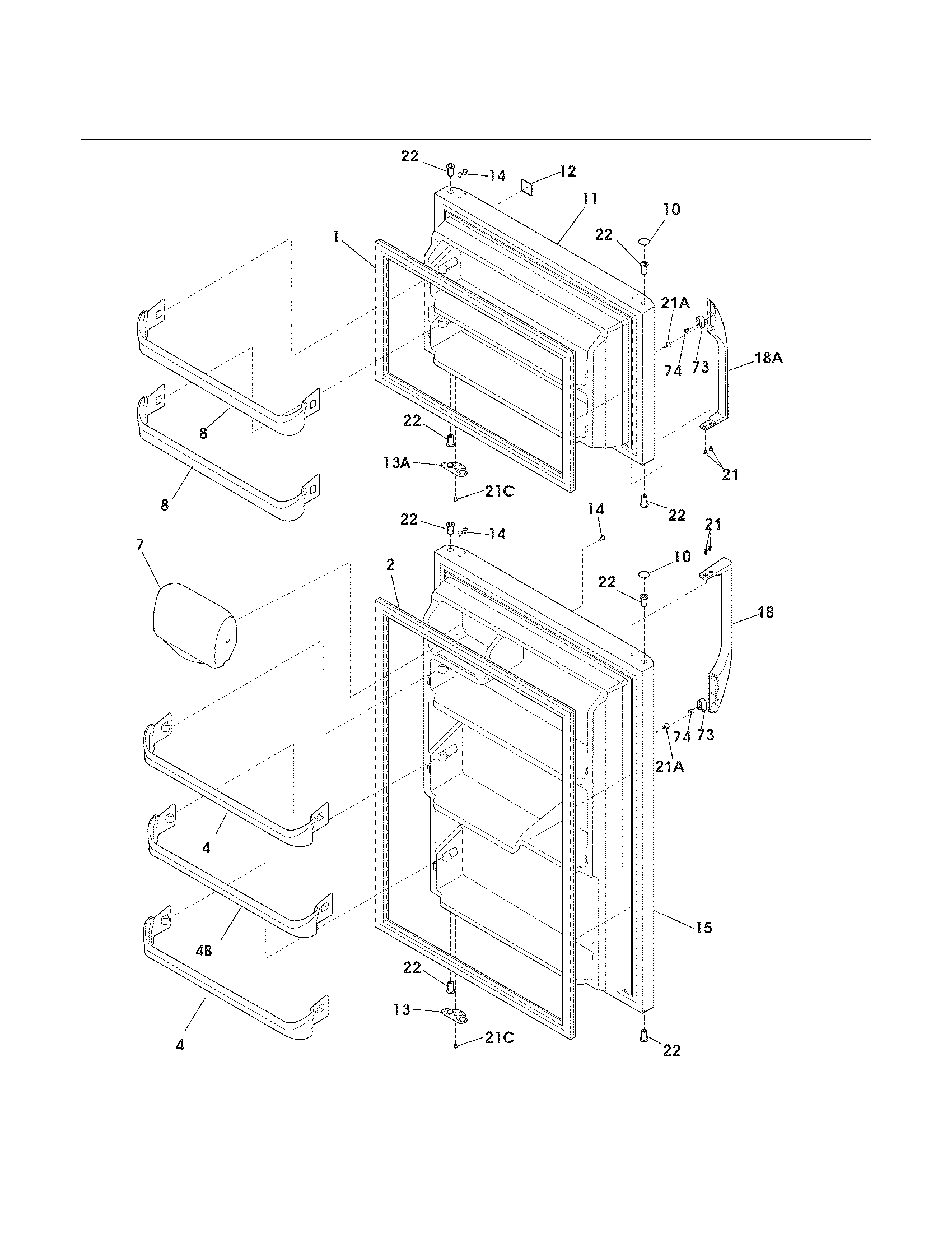 Kenmore 2536174401C doors diagram
