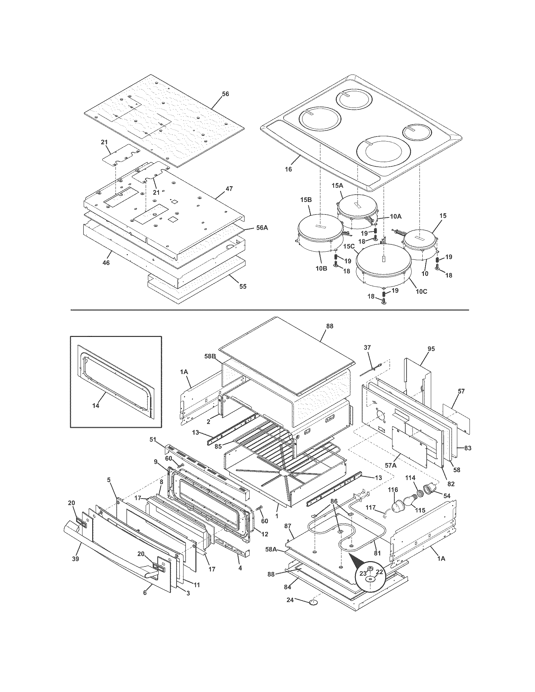 Electrolux EW30IS65JSD top/drawer diagram