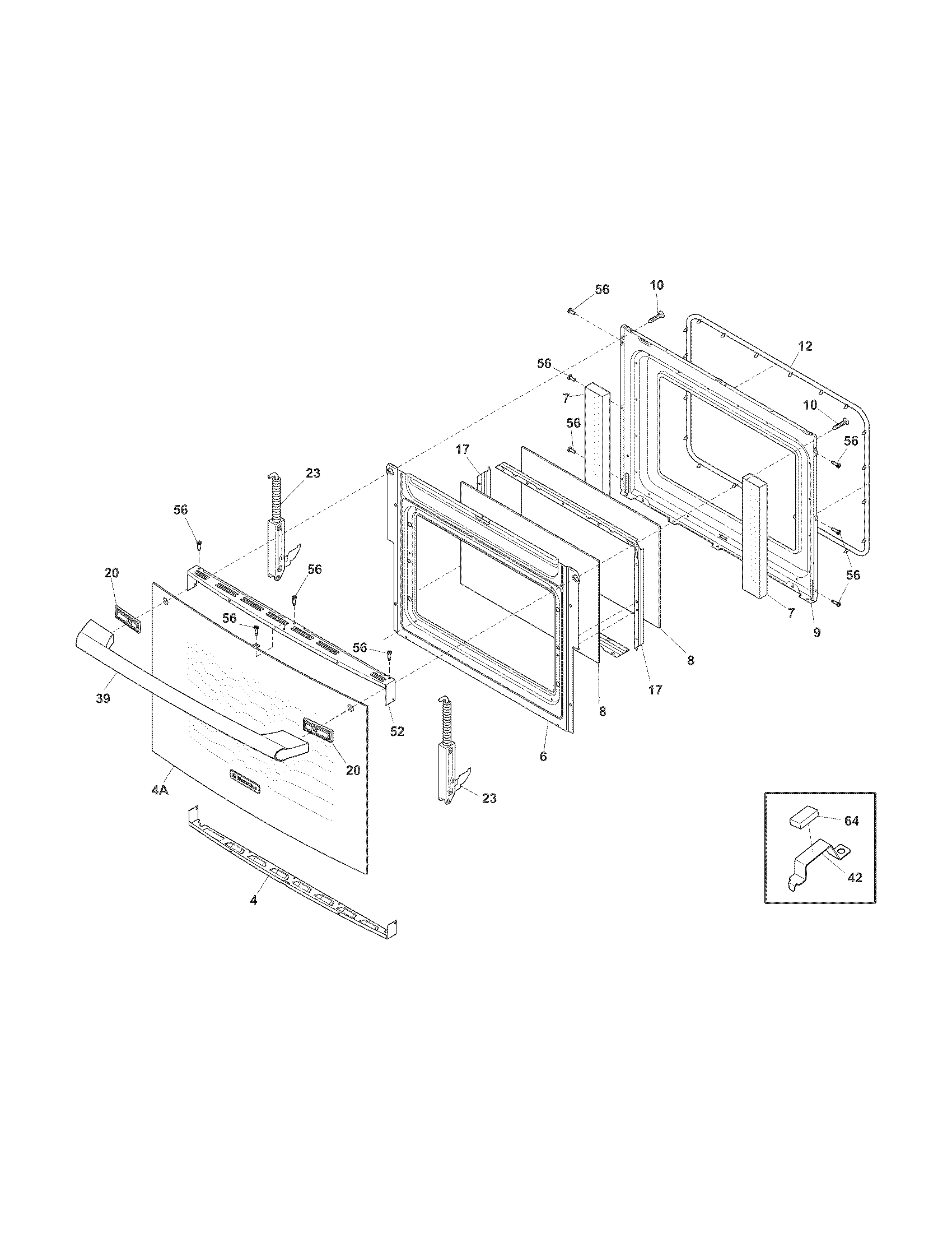 Electrolux EI30EW35KW2 door diagram