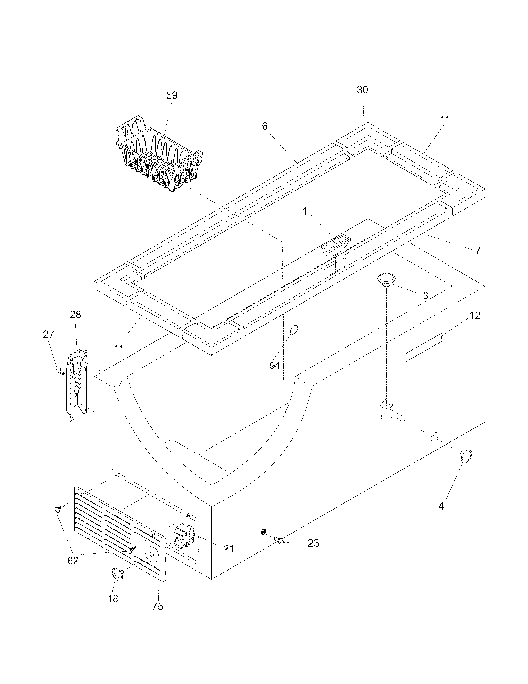 Kenmore 2531692210B cabinet diagram