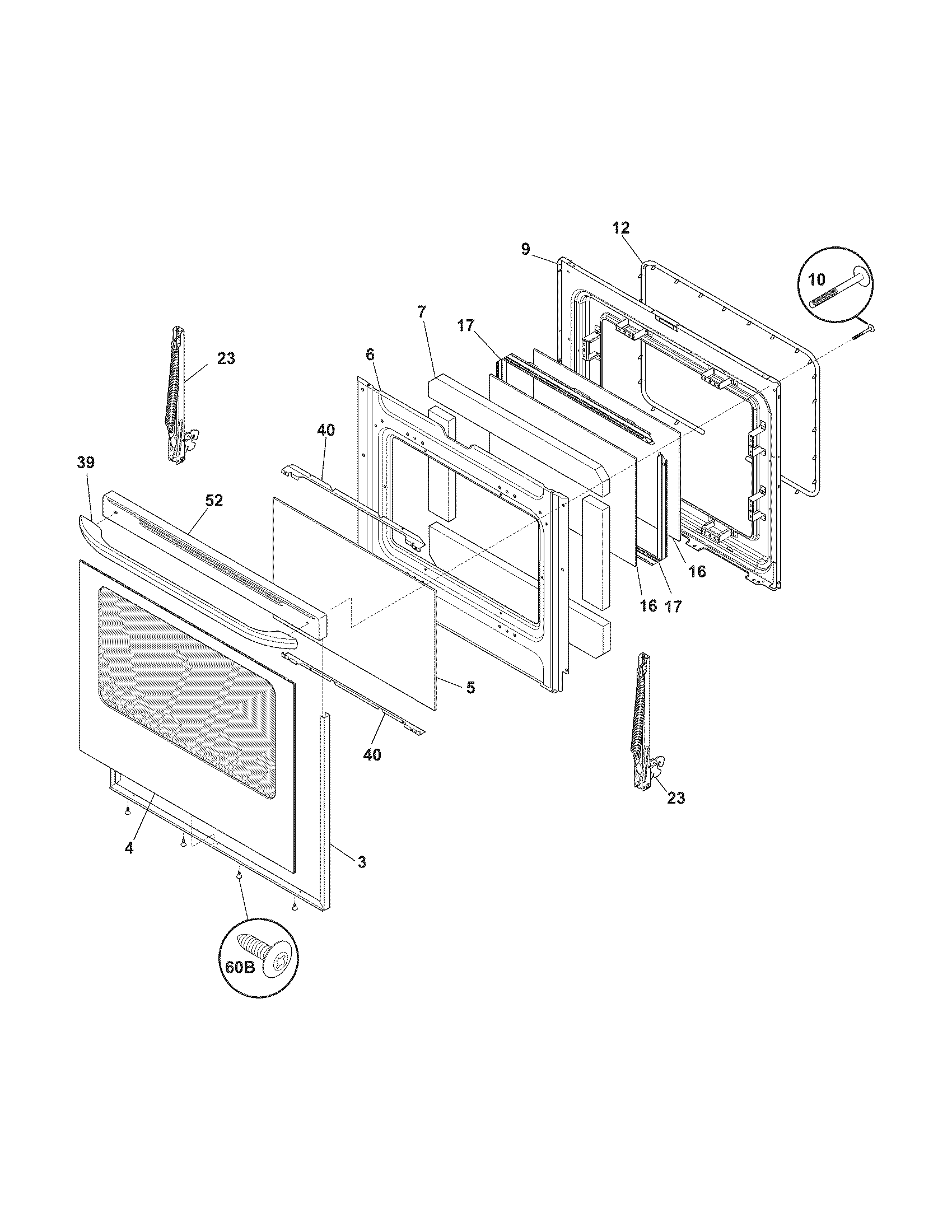 Frigidaire FFGF3023LMD door diagram