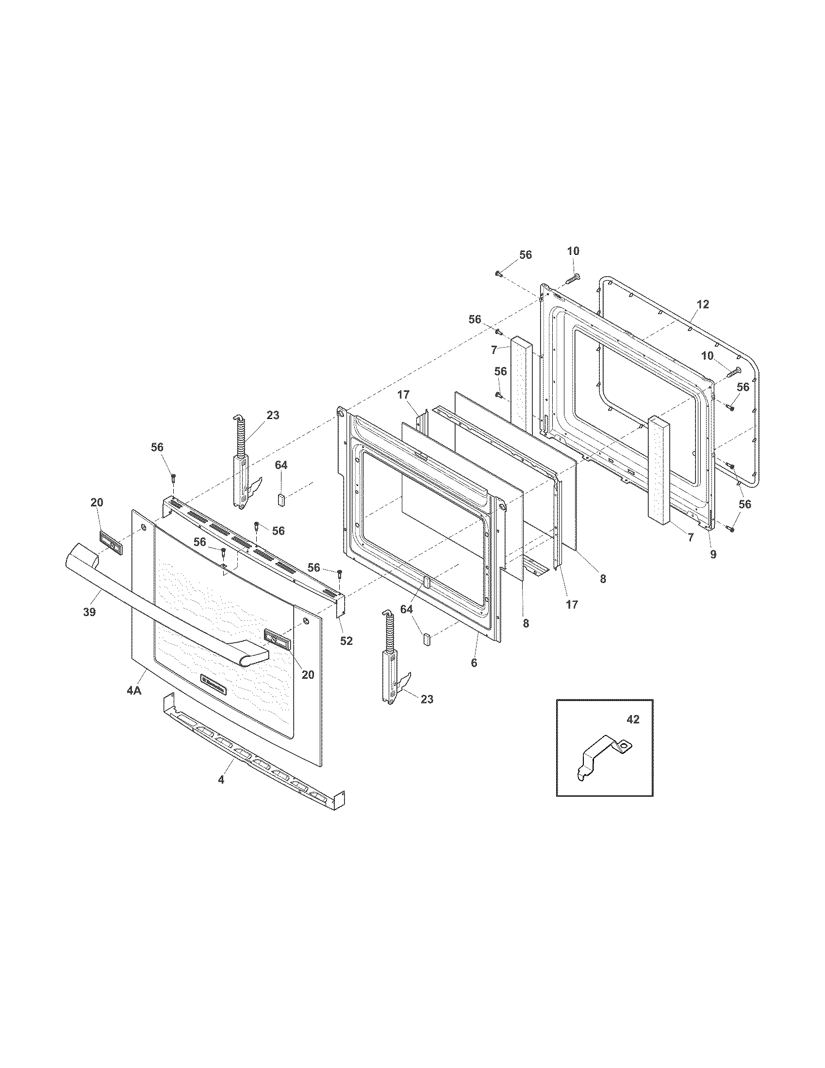 Electrolux EW27EW5CGS8 door diagram