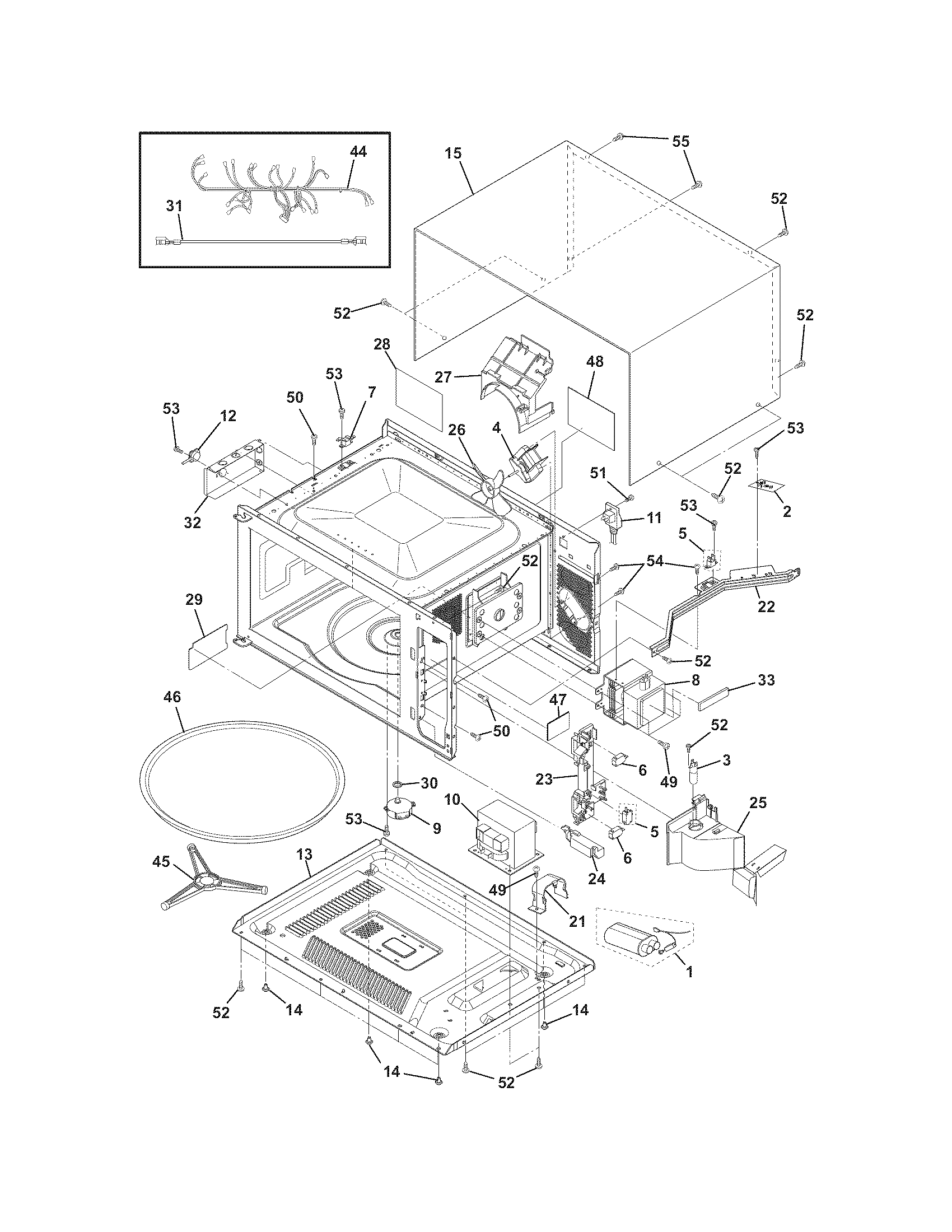 Frigidaire FPMC3085KFB microwave diagram