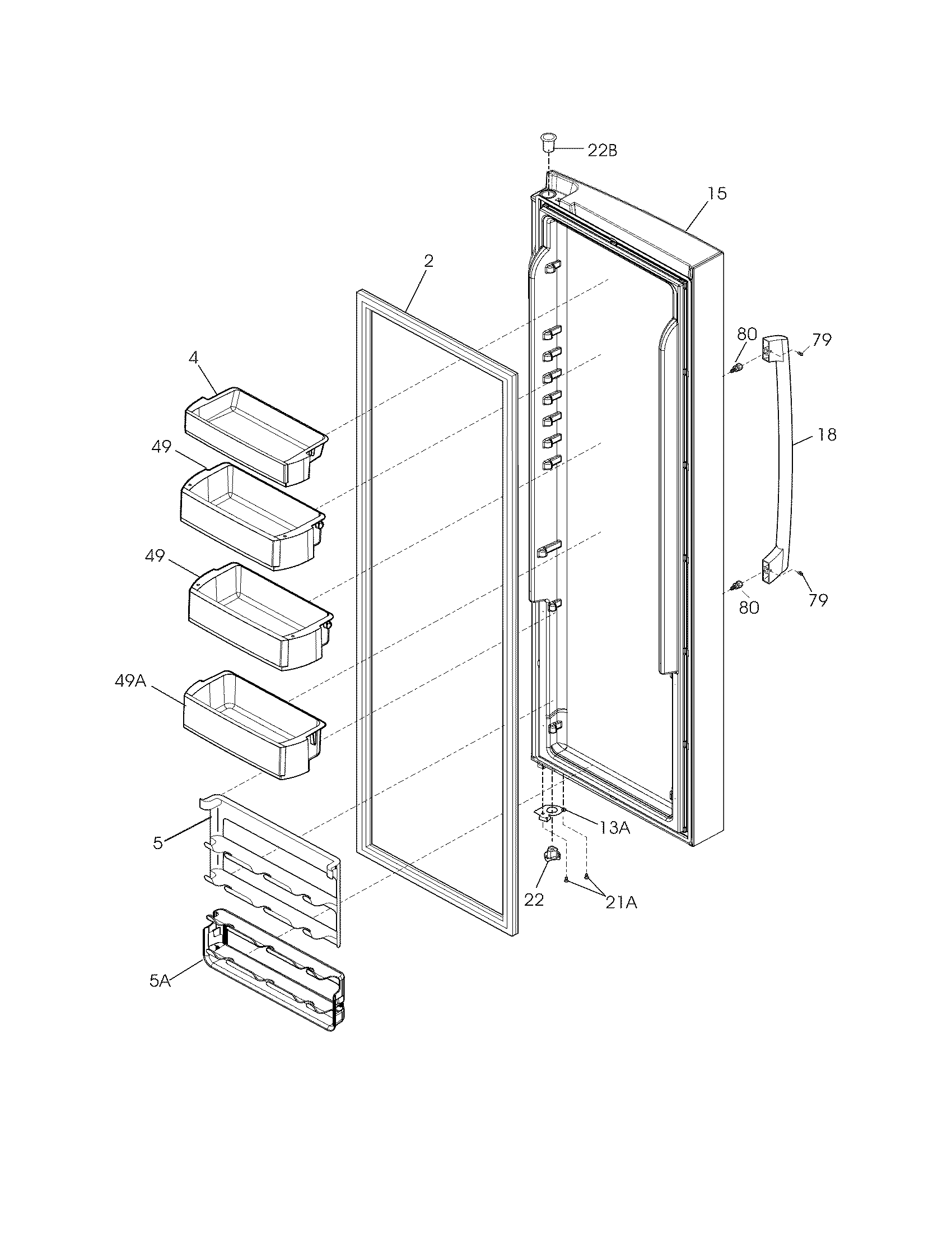 Frigidaire FGHS2669KE3 refrigerator door diagram