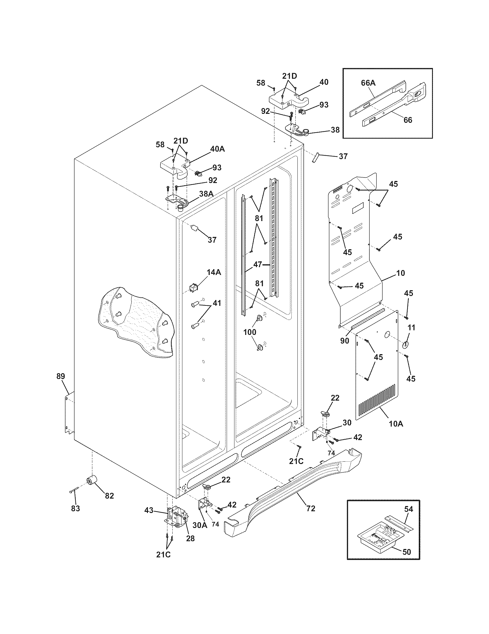 Frigidaire FGHS2669KE3 cabinet diagram