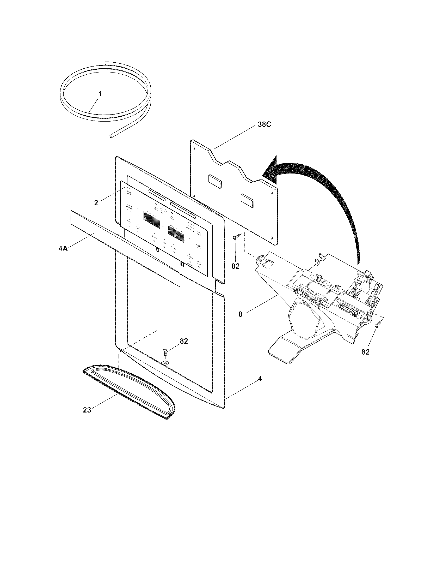 Frigidaire FGHS2669KE3 ice & water dispnser diagram
