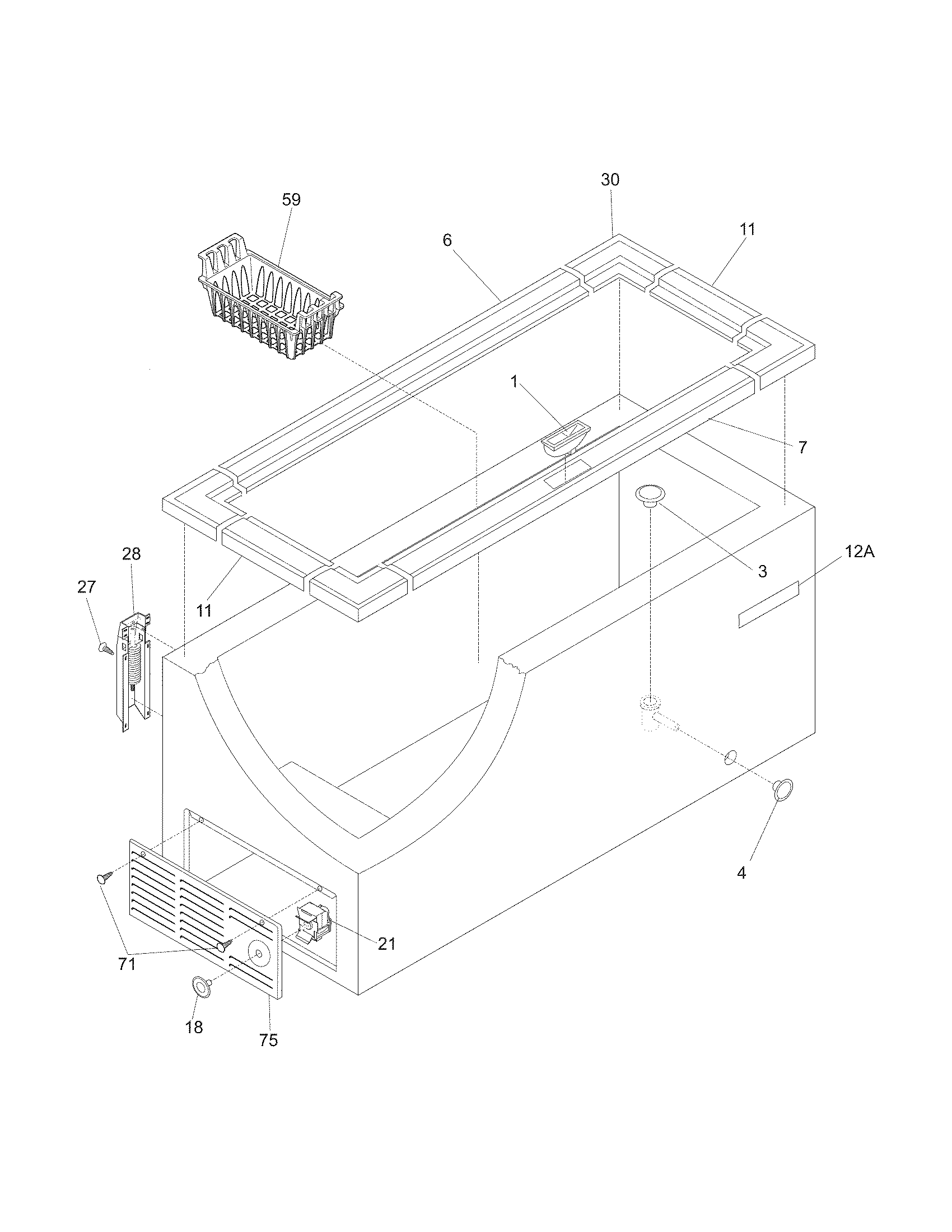 Crosley CFCH15LW5 cabinet diagram