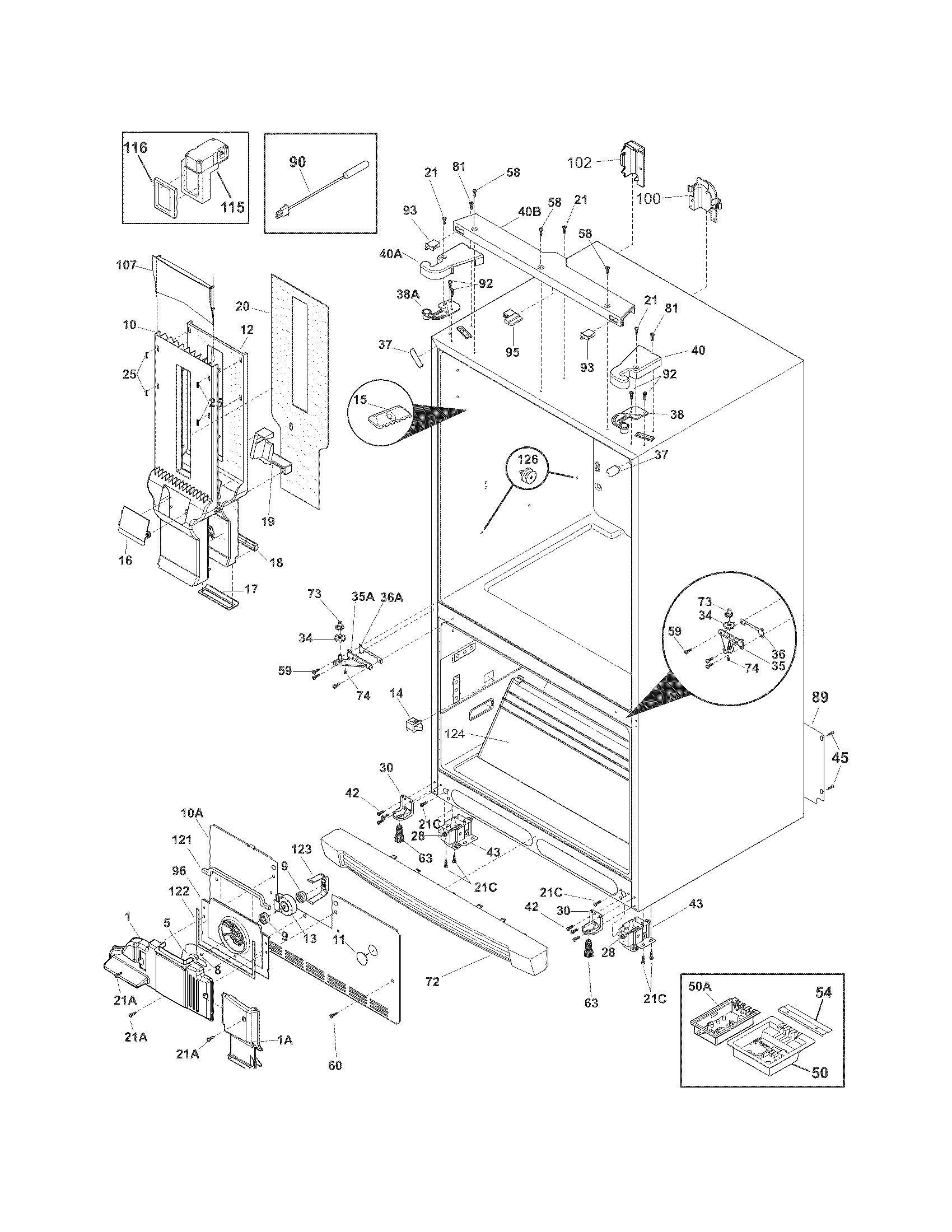 Electrolux EW23BC85KS3 cabinet diagram