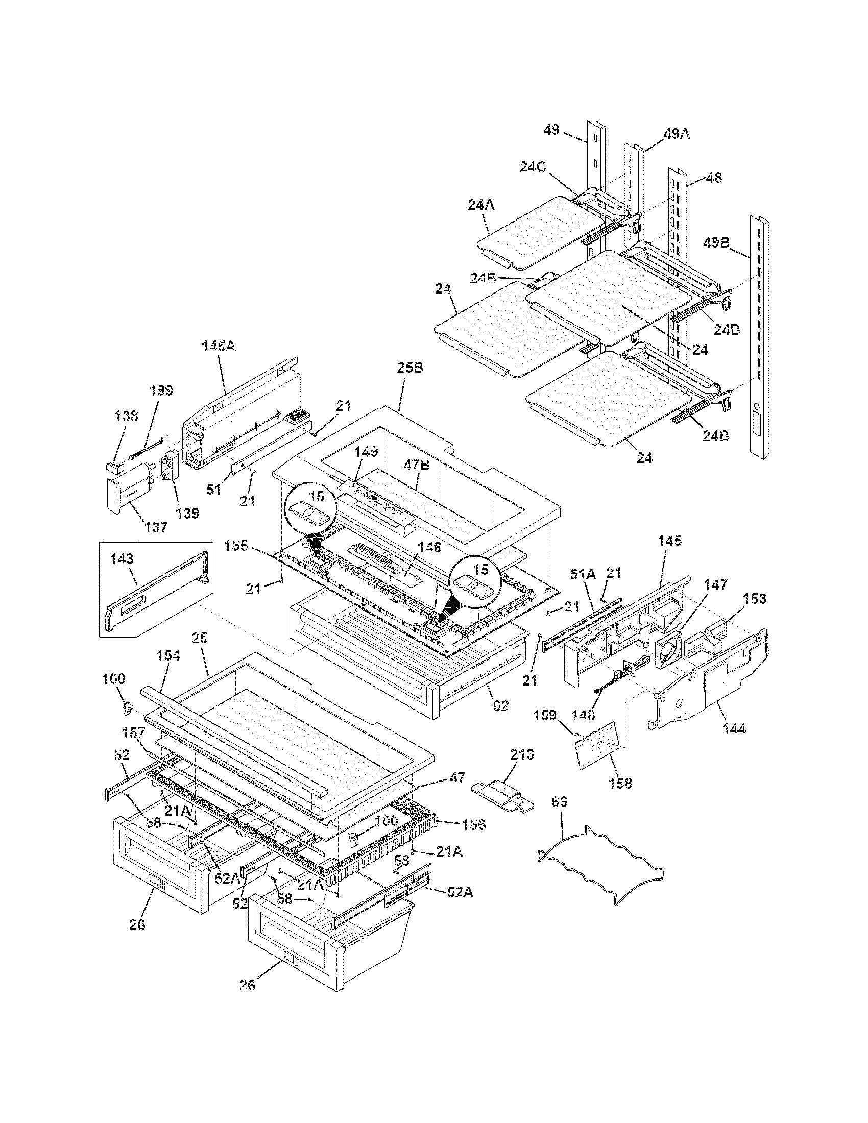 Electrolux EW23BC85KS3 shelves diagram