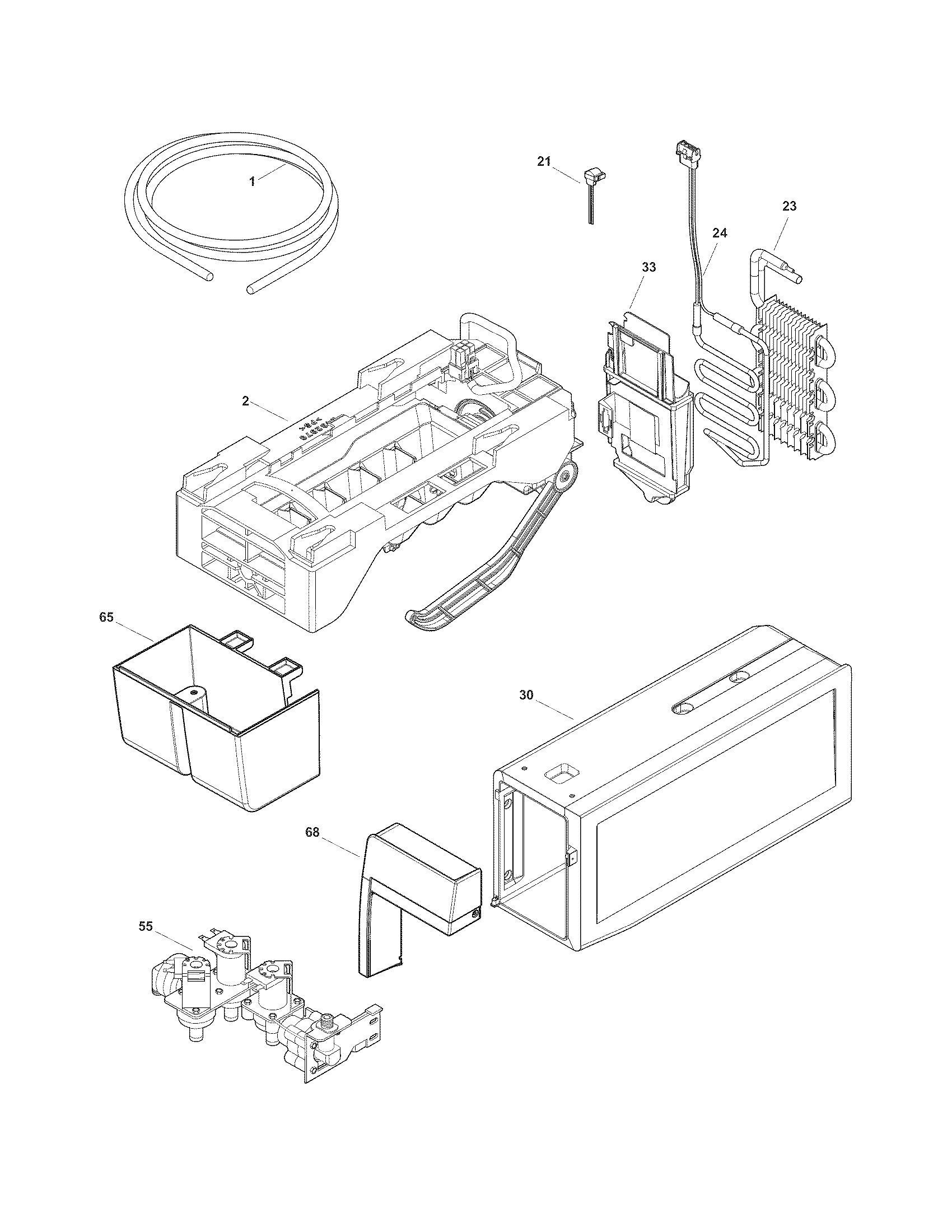 Electrolux EW23BC85KS3 fresh food ice maker diagram