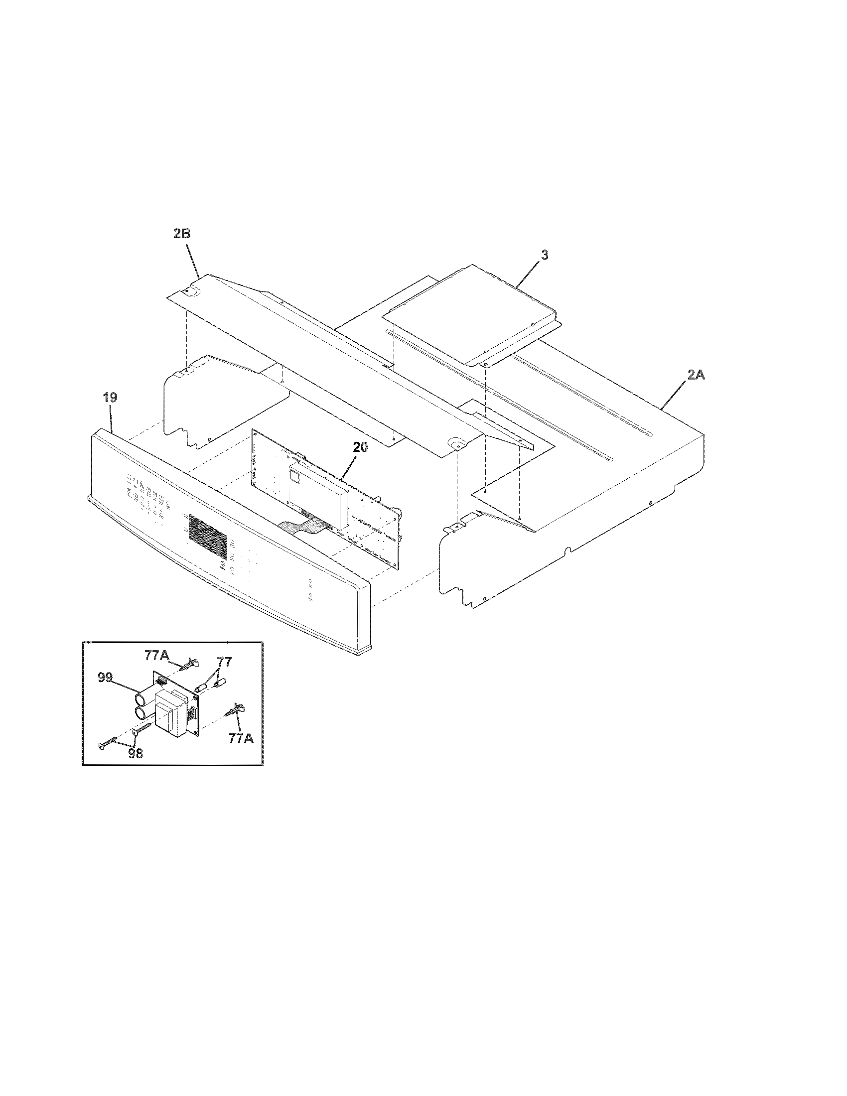 Electrolux EI27EW45KW3 control panel diagram