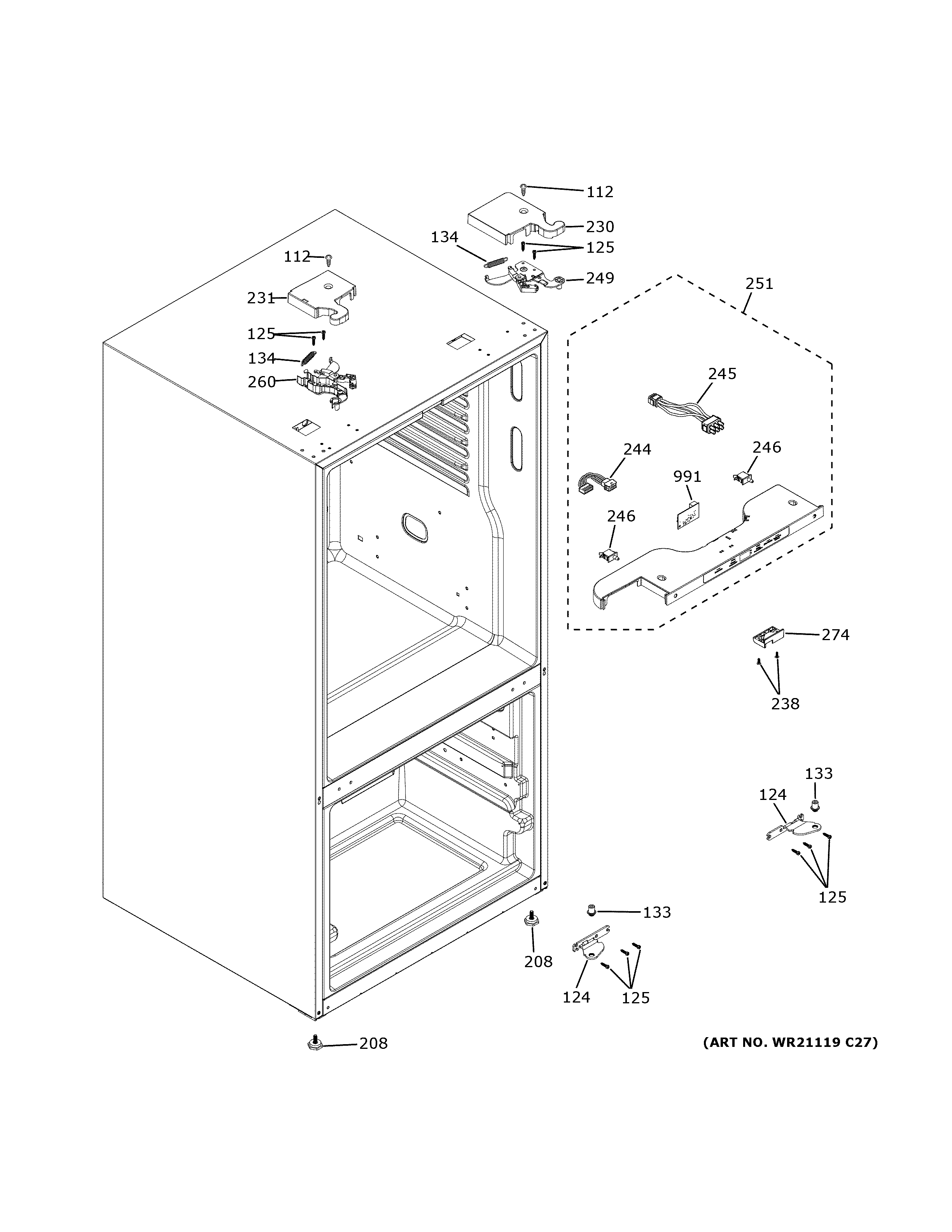 GE GNE27JMMWFES case parts diagram