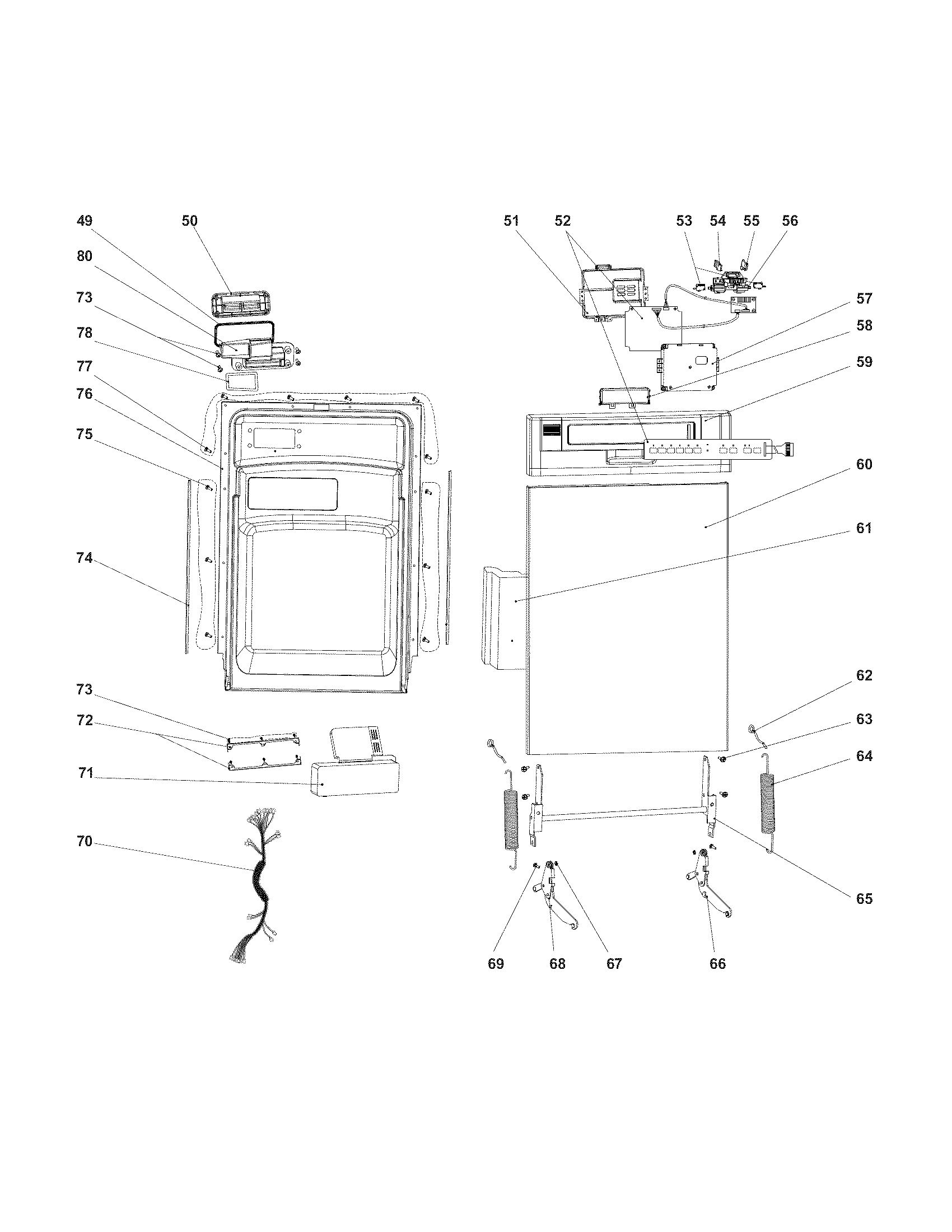 Kenmore 58714652200A control panel/door diagram