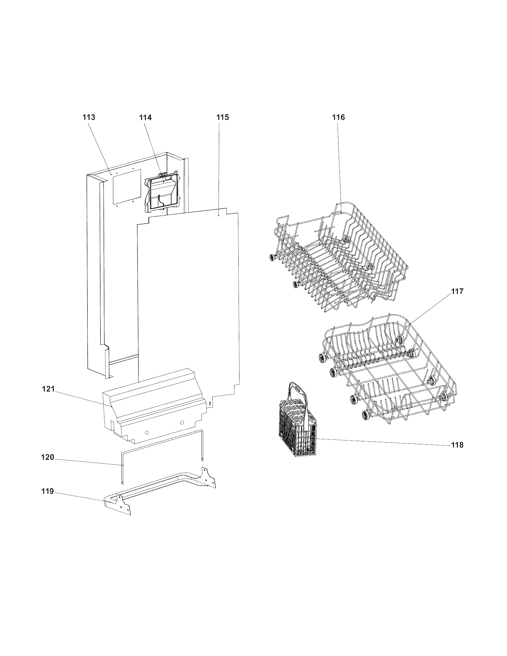 Kenmore 58714652200A racks diagram