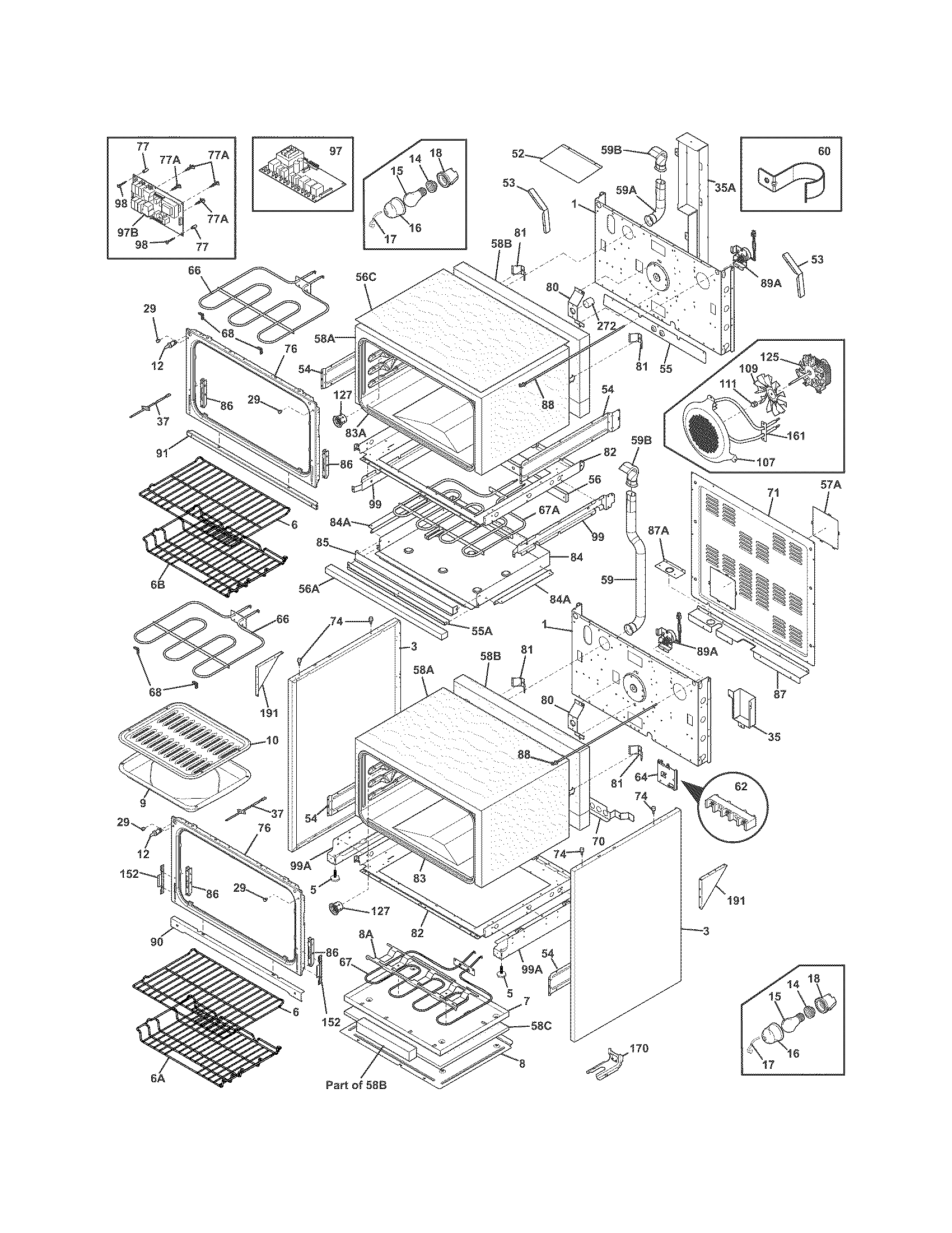 Frigidaire FGEF306TMFE body diagram