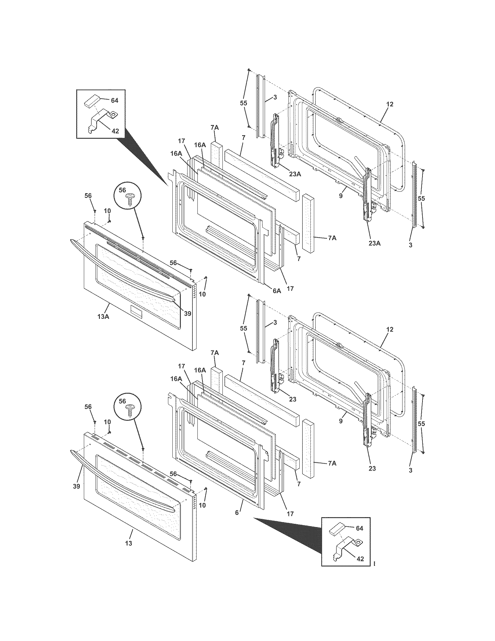 Frigidaire FGEF306TMFE doors diagram