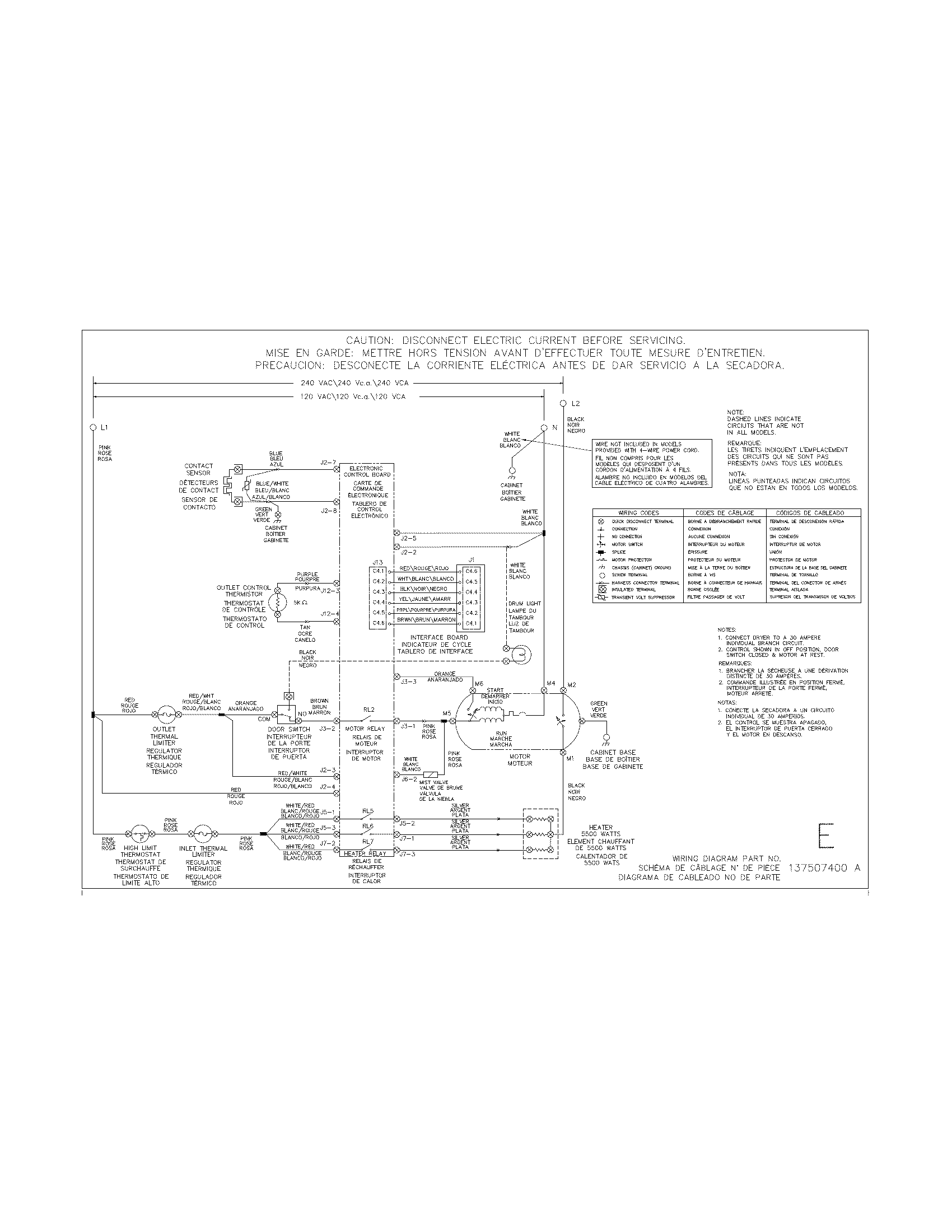 Frigidaire FASG7074NA2 wiring diagram diagram
