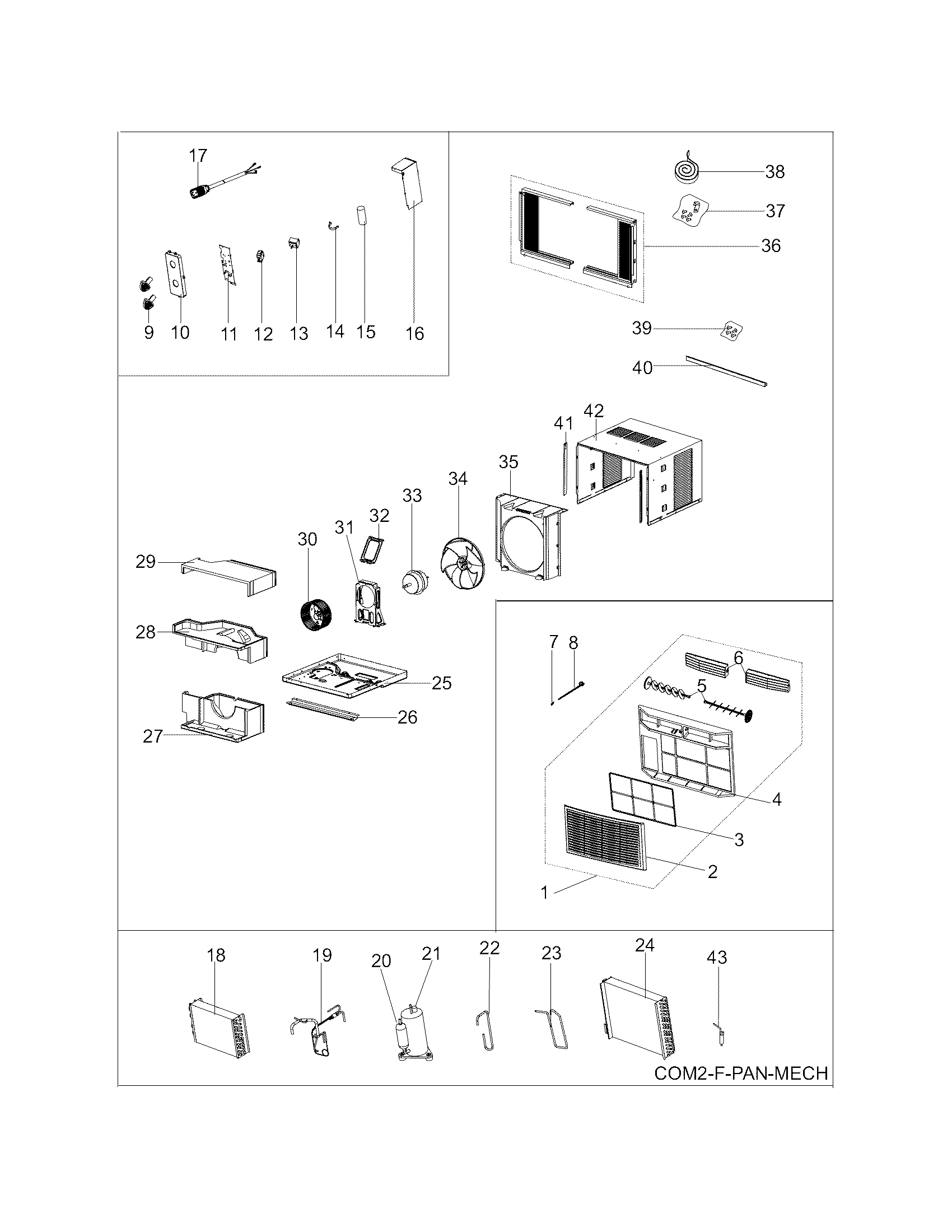 Frigidaire FRA122CT112 recommended spare parts diagram