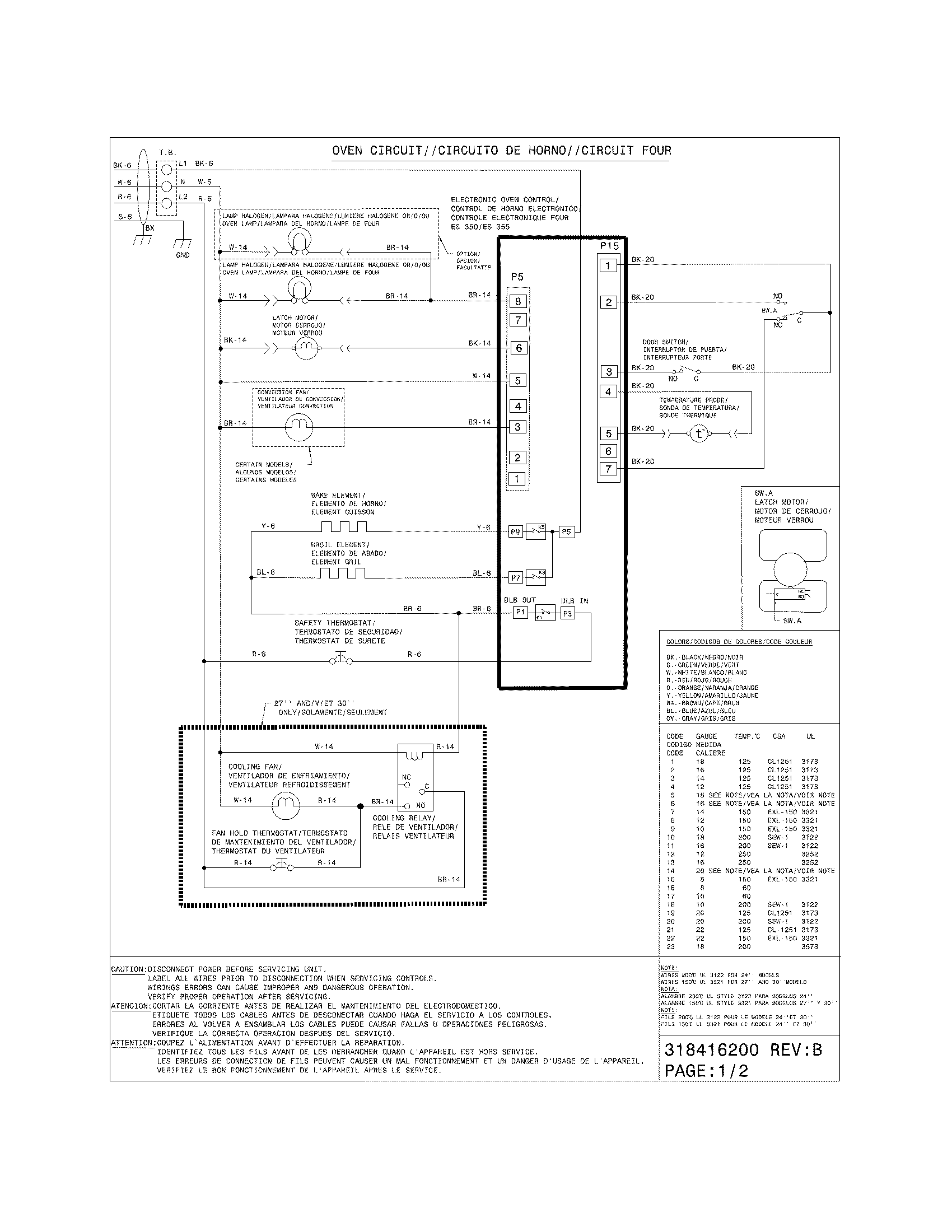 Frigidaire FFET3025LSB wiring diagram diagram