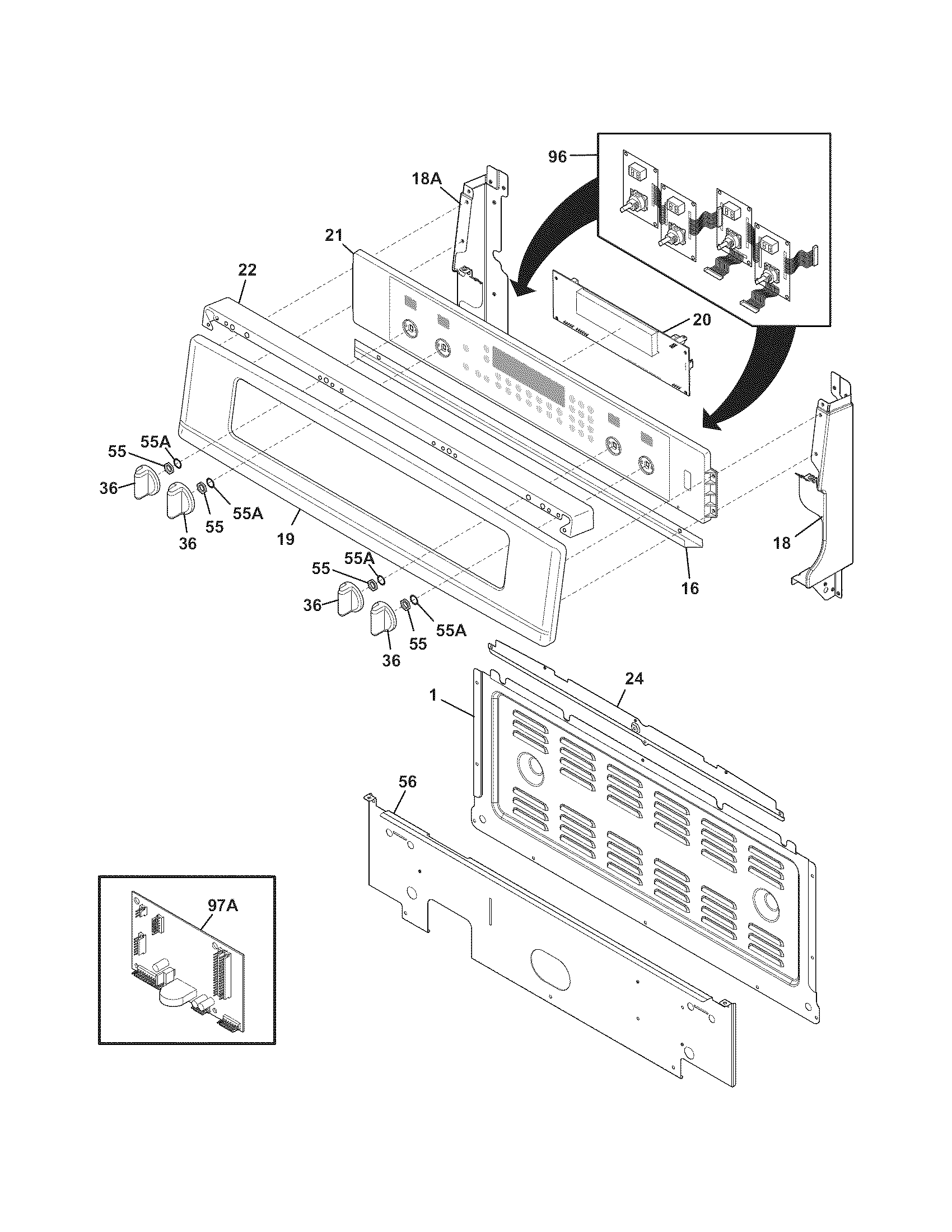 Frigidaire CGEF306TMFD backguard diagram