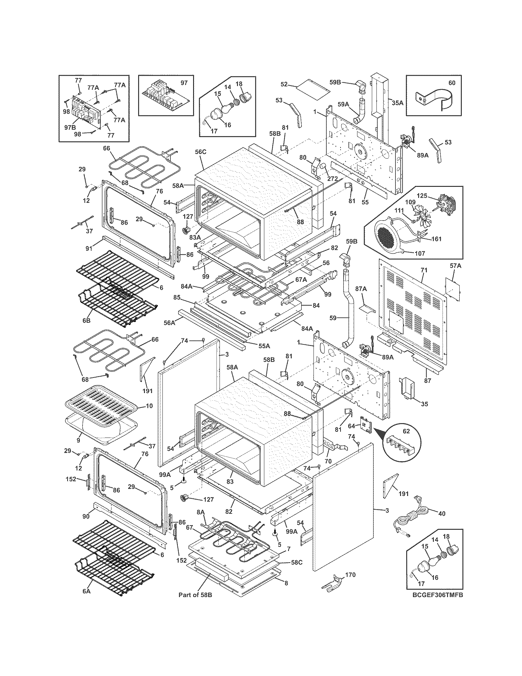 Frigidaire CGEF306TMFD body diagram
