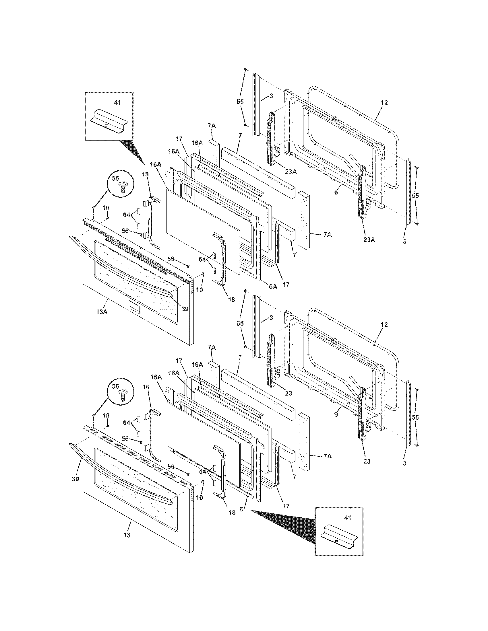 Frigidaire CGEF306TMFD doors diagram