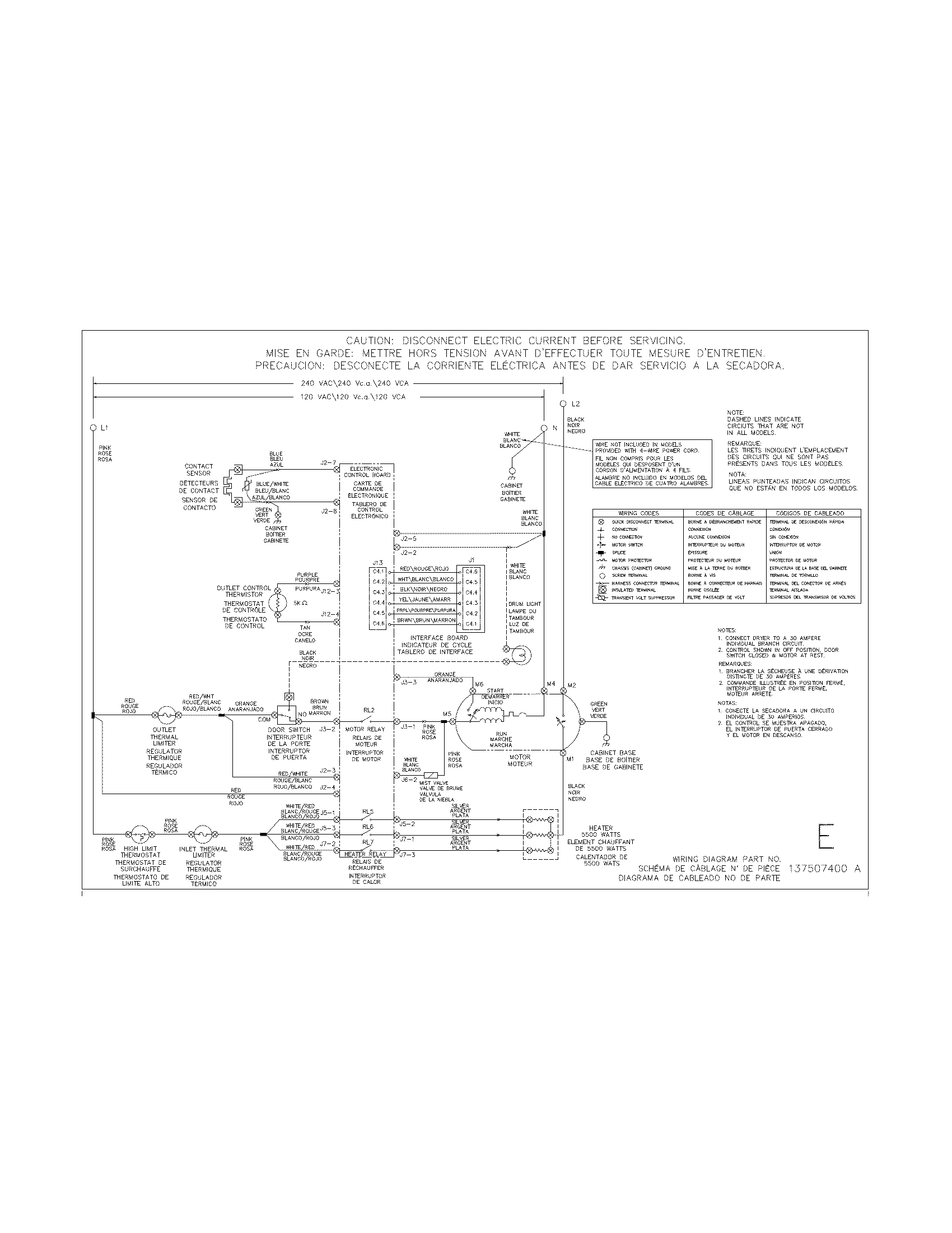 Frigidaire FASE7074NA2 wiring diagram diagram