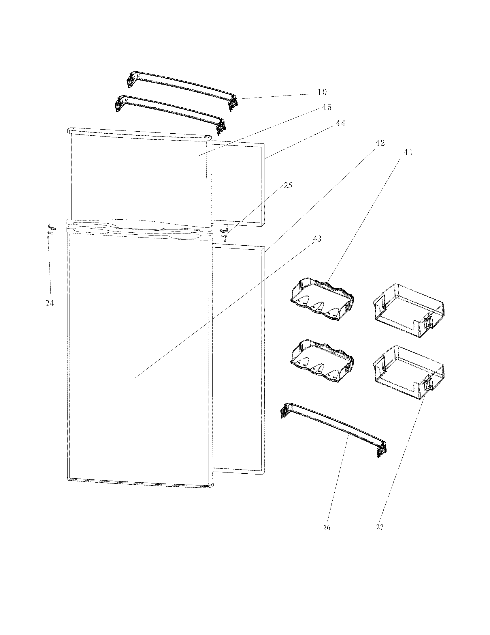 Frigidaire FFPT10F3MW0 door diagram