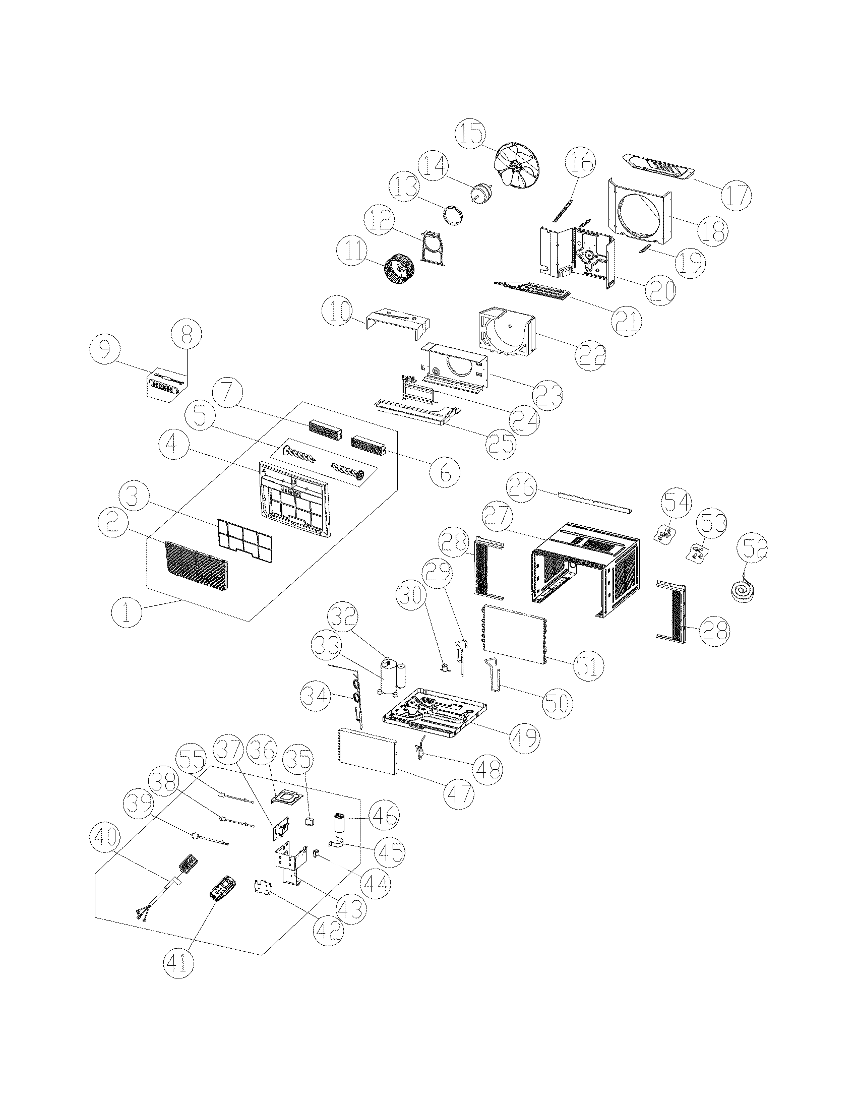 Frigidaire FRA12EZU210 recommended spare parts diagram