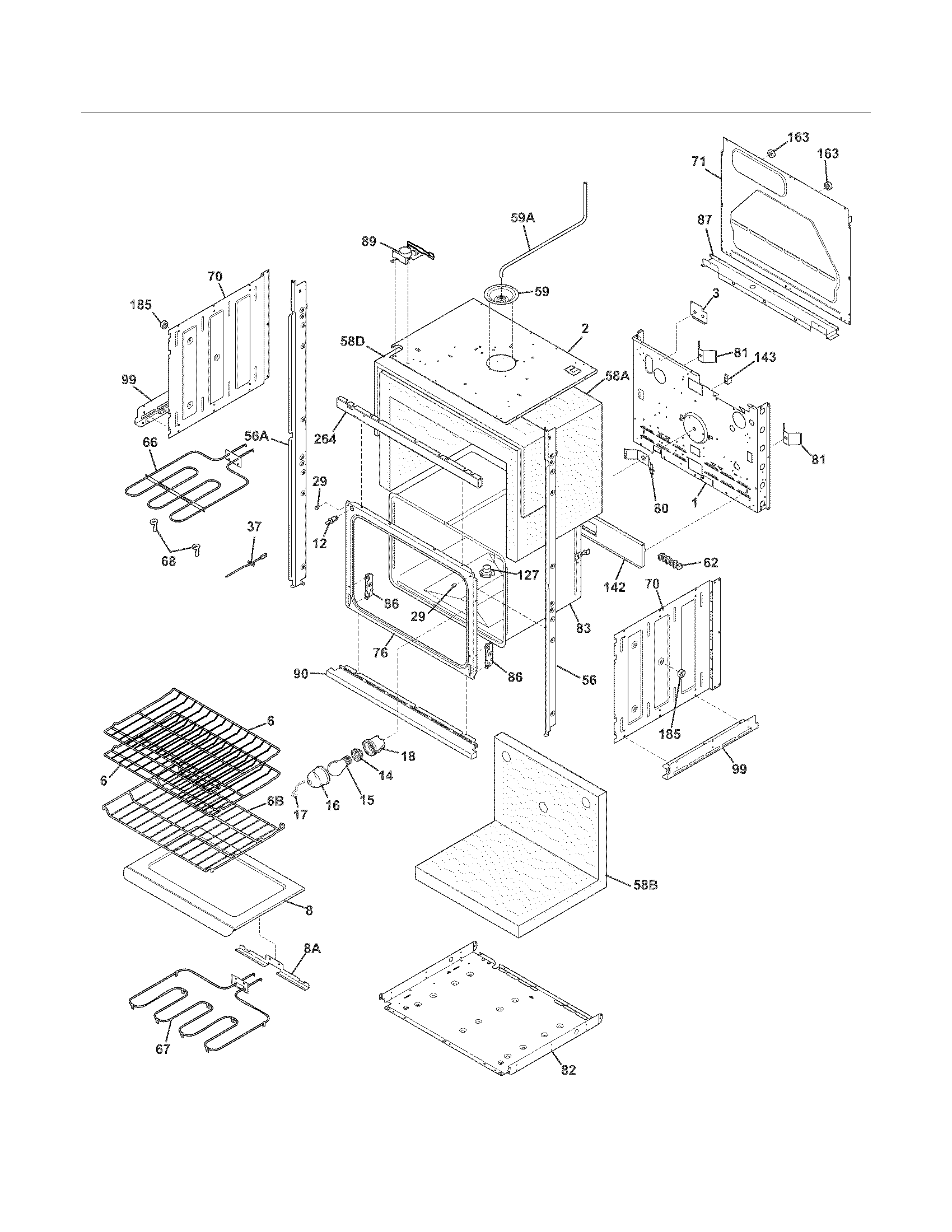 Frigidaire FGET3045KFB lower oven diagram