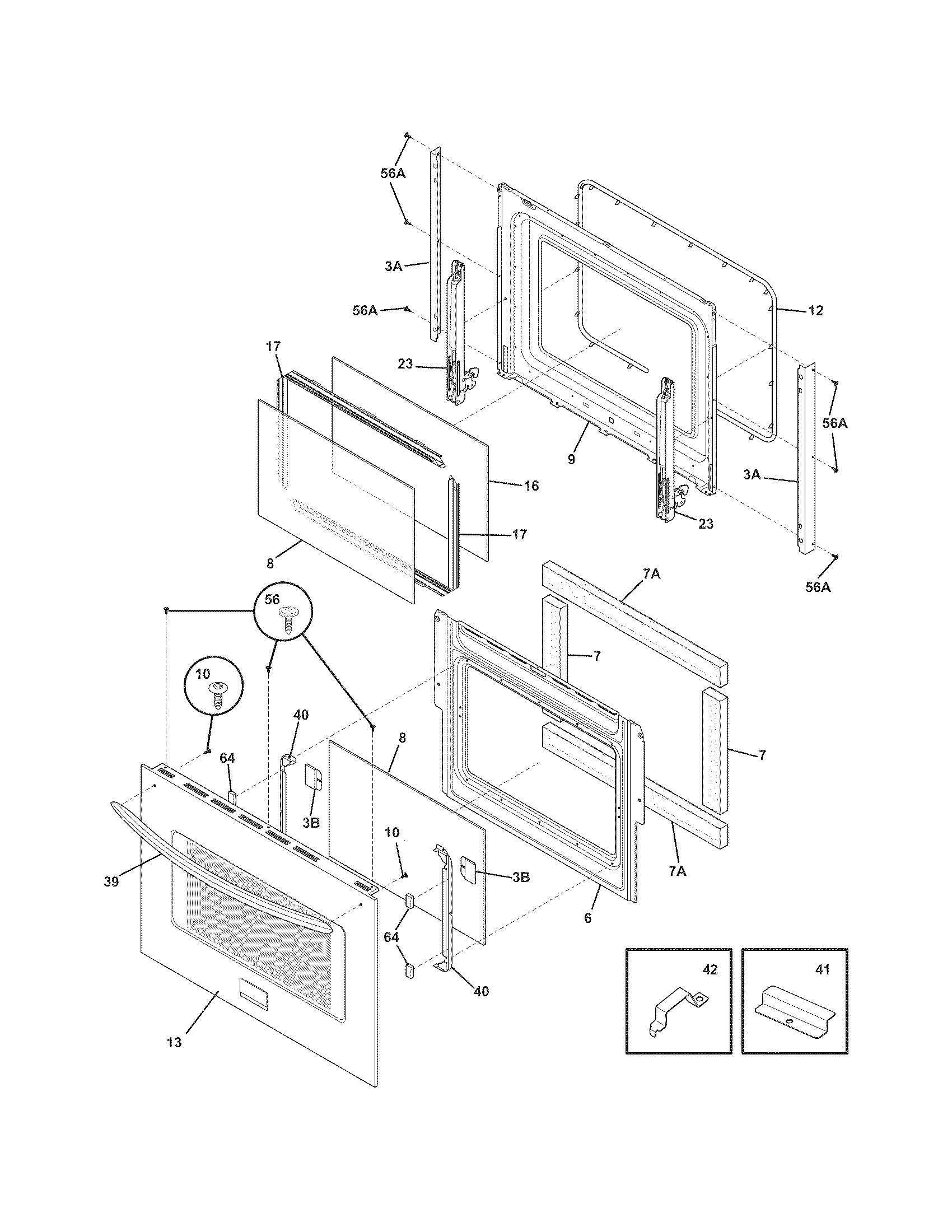 Frigidaire FGET3045KFB doors diagram