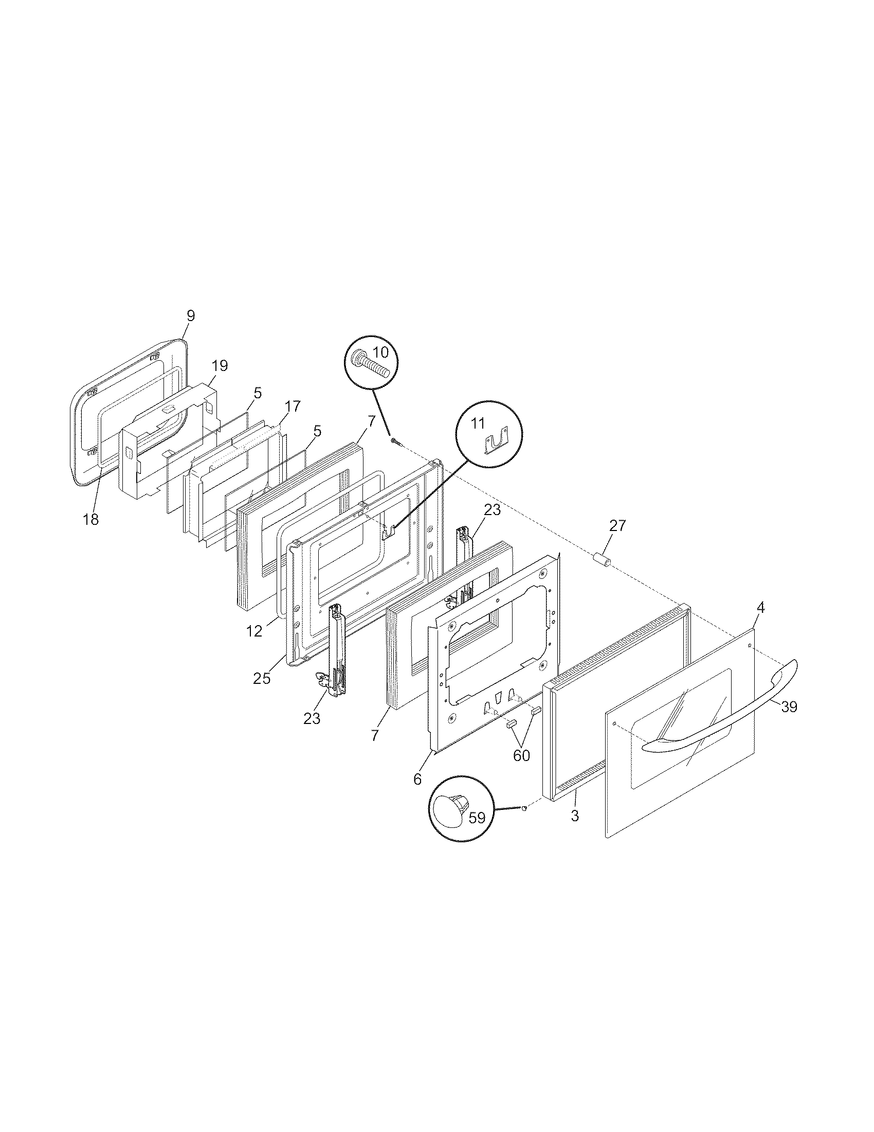 Kenmore 79040454803 door diagram