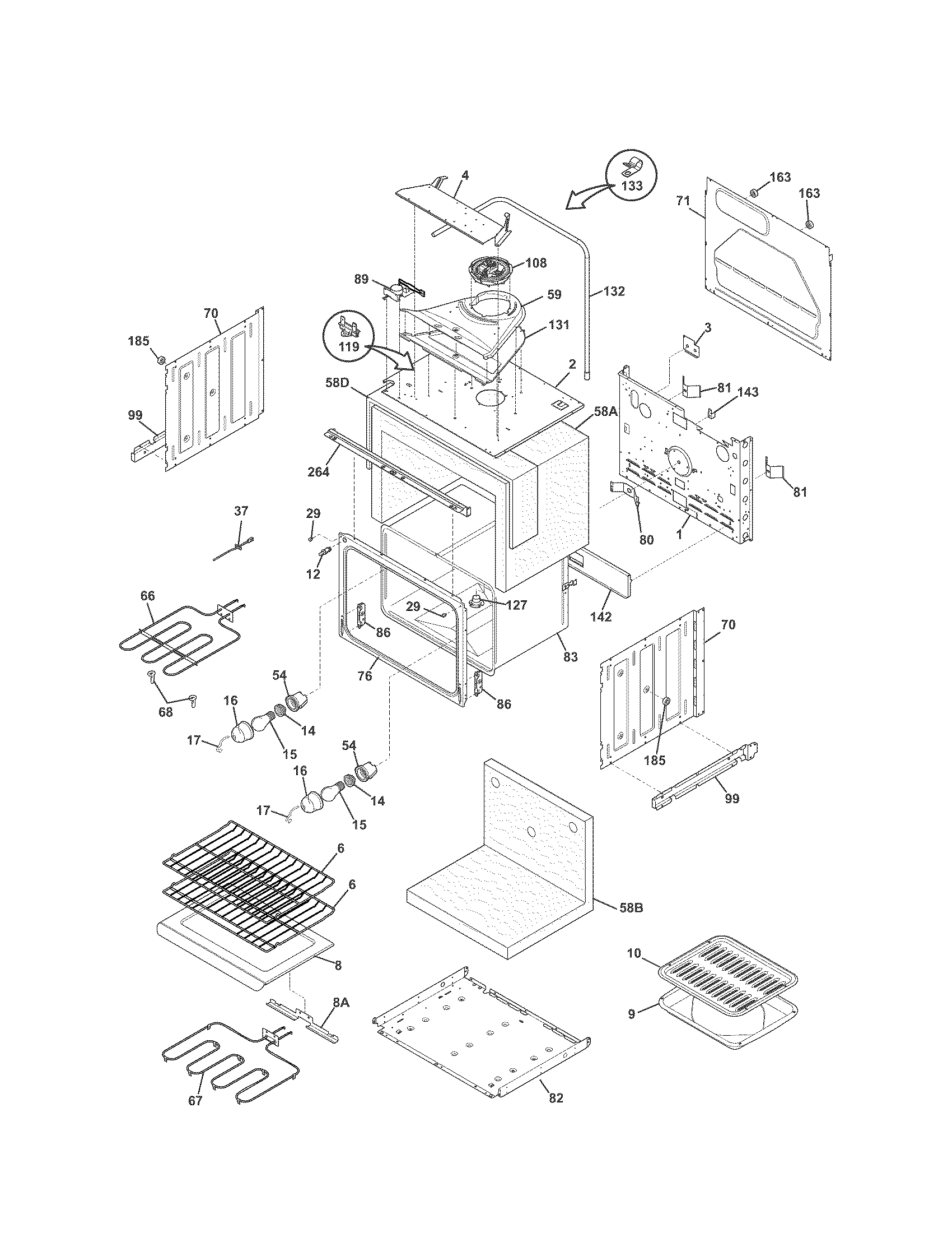 Kenmore 79048773901 upper oven diagram