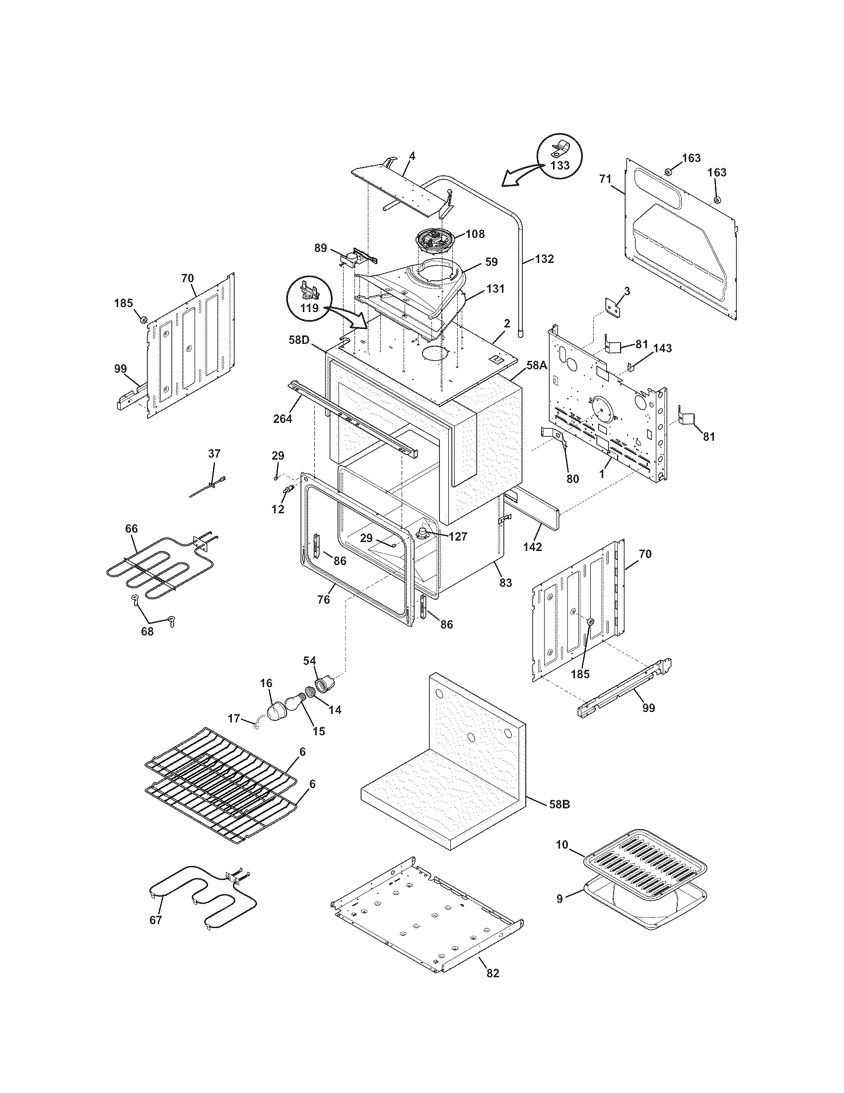 Kenmore 79048879901 upper oven diagram