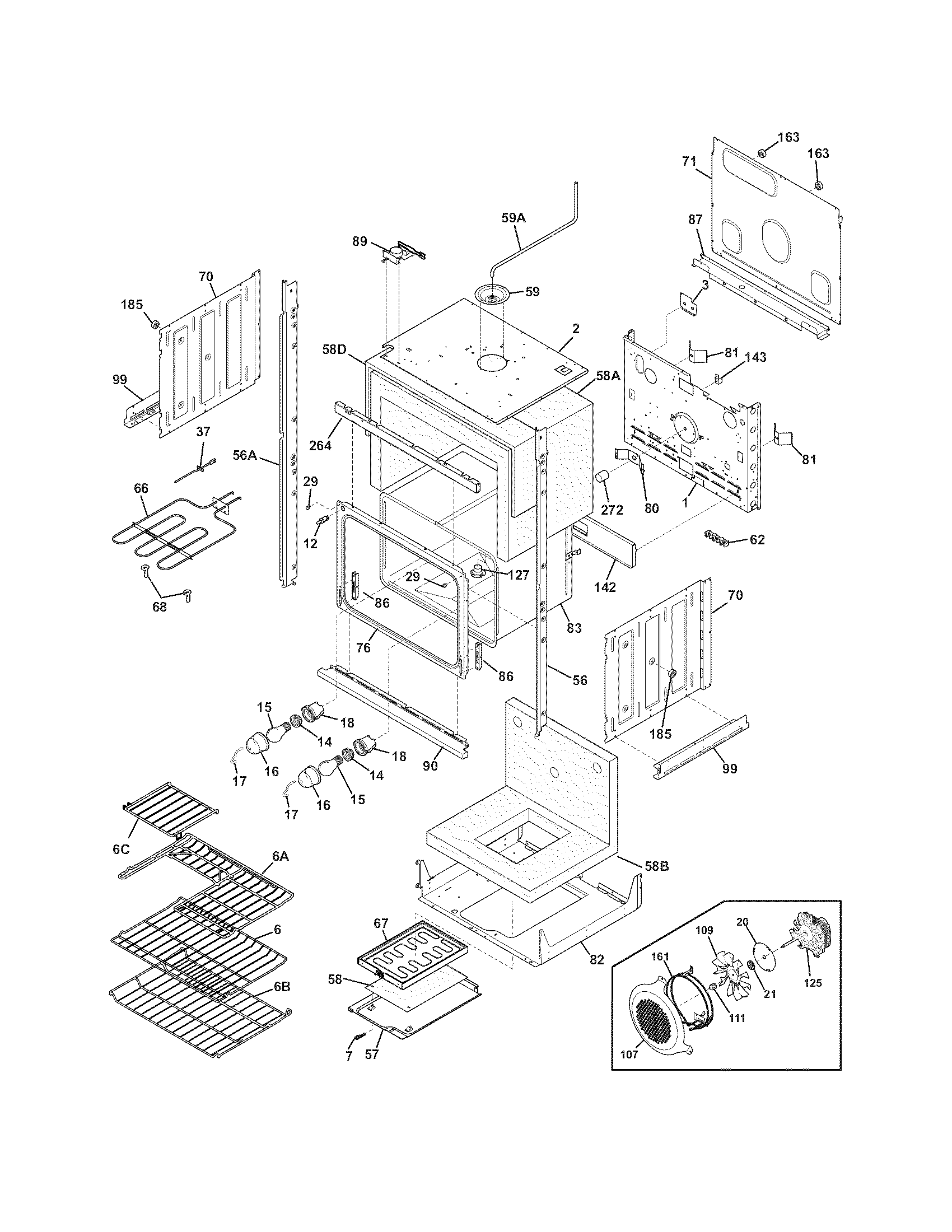 Frigidaire FGET2765KFB lower oven diagram