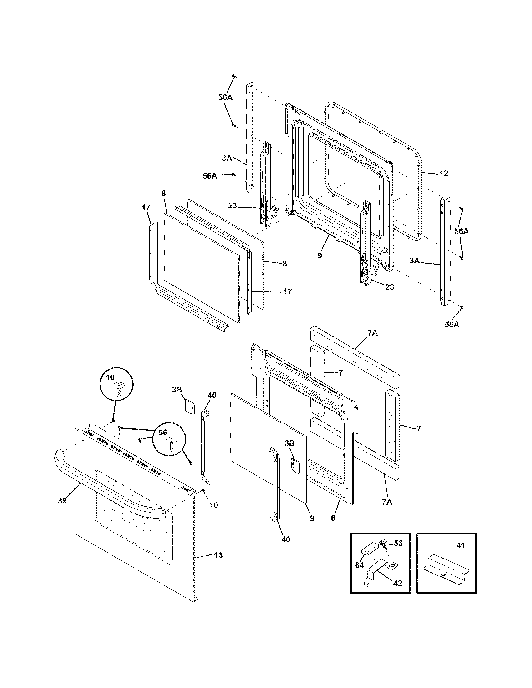 Frigidaire FFET2725LSB doors diagram