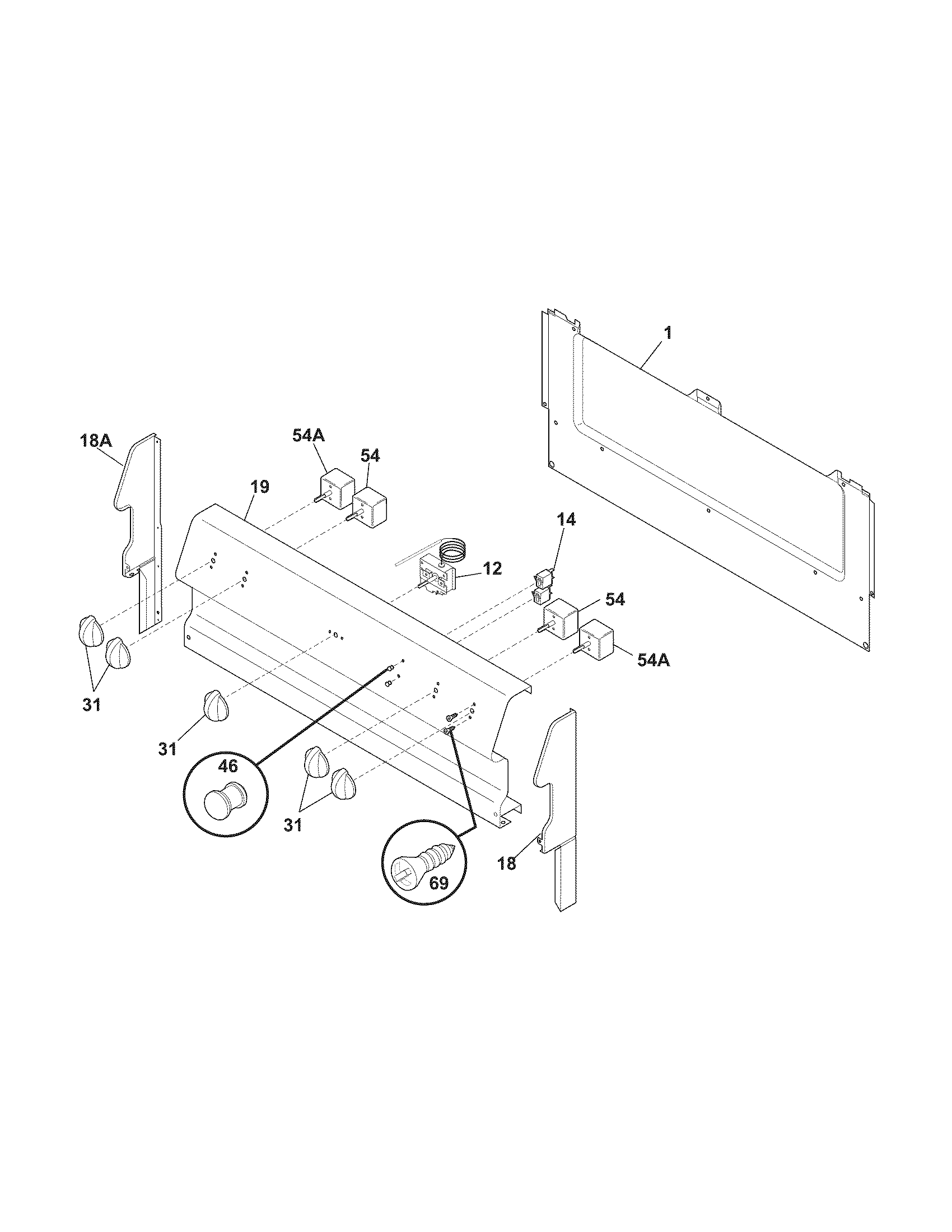 Frigidaire FEF312BSH backguard diagram