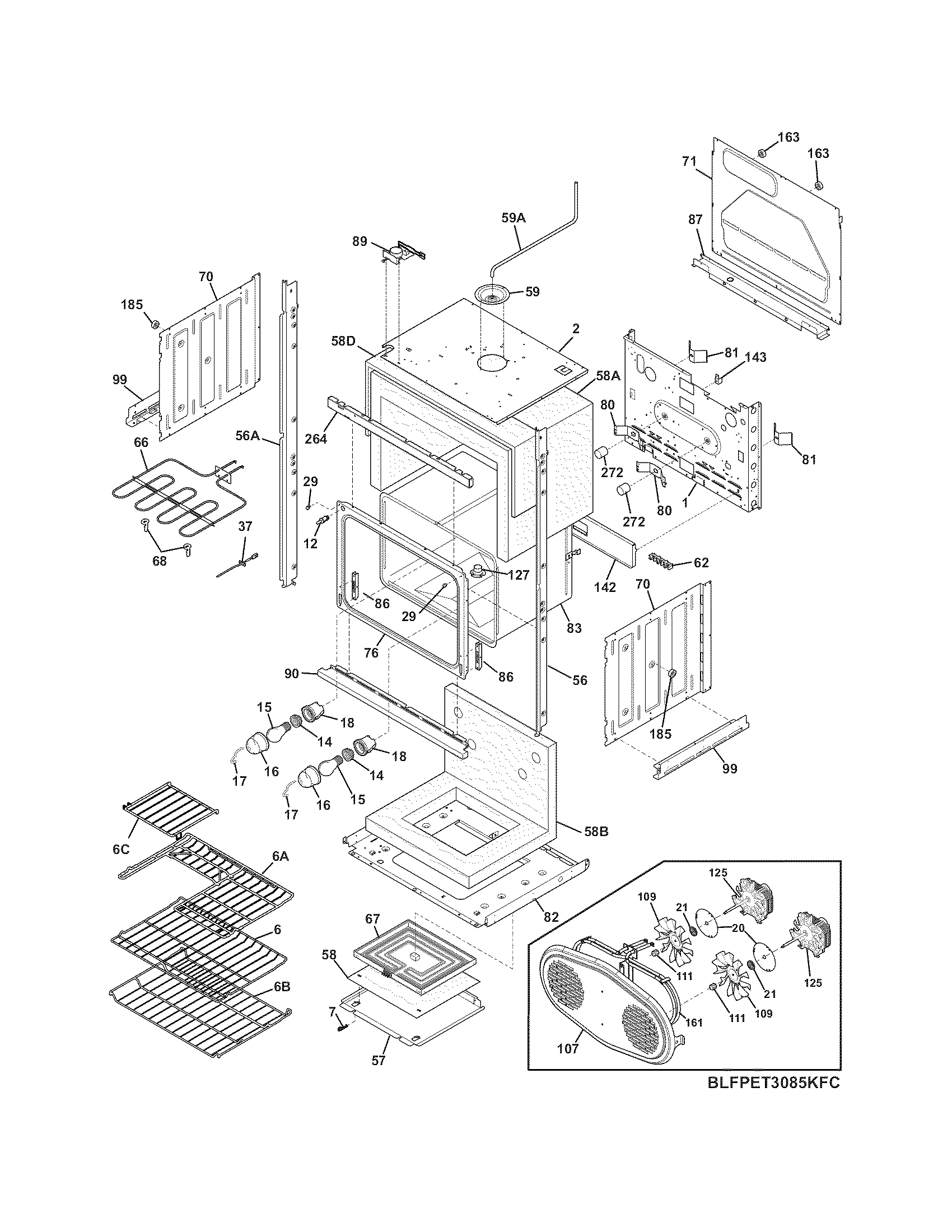 Frigidaire CPET3085KF3 lower oven diagram