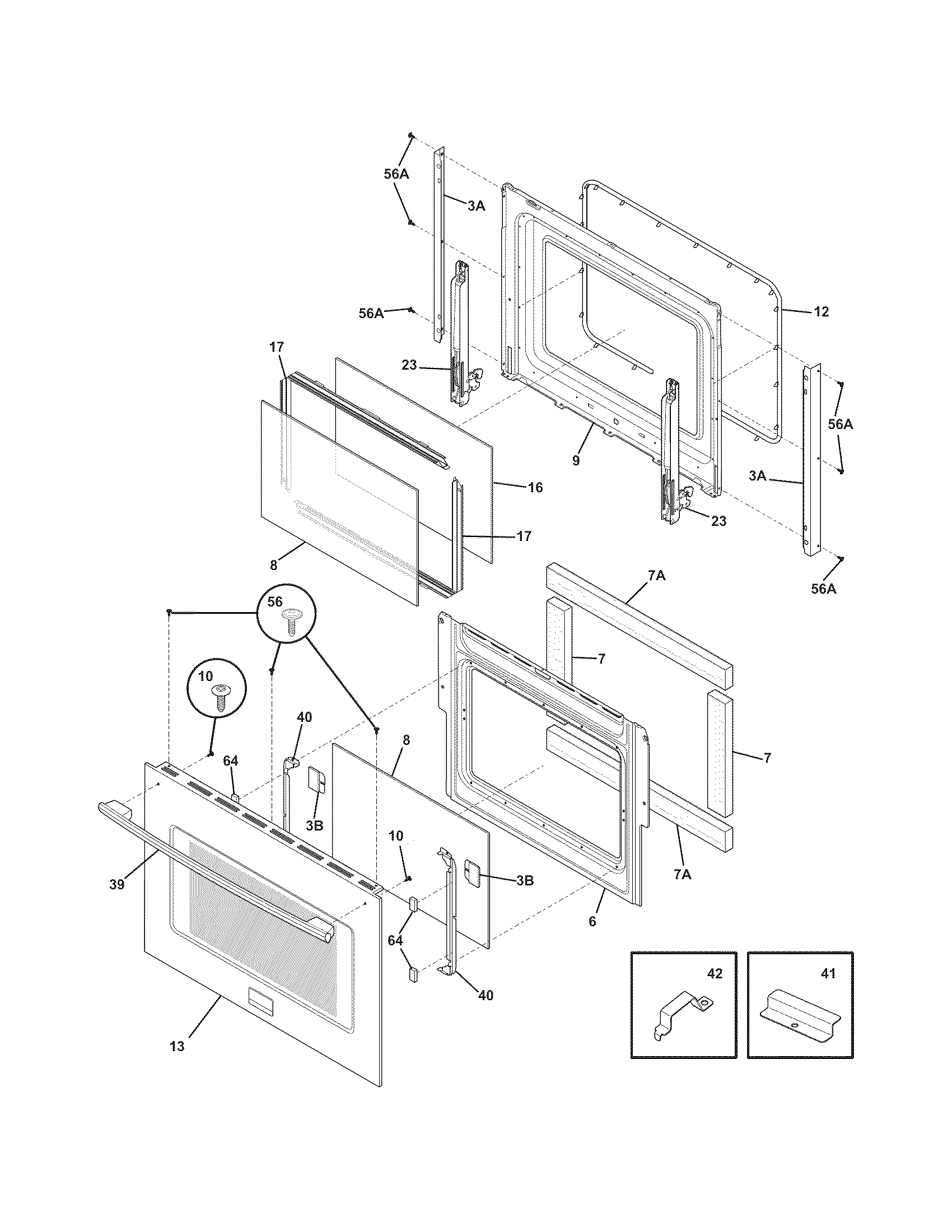 Frigidaire CPET3085KF3 doors diagram