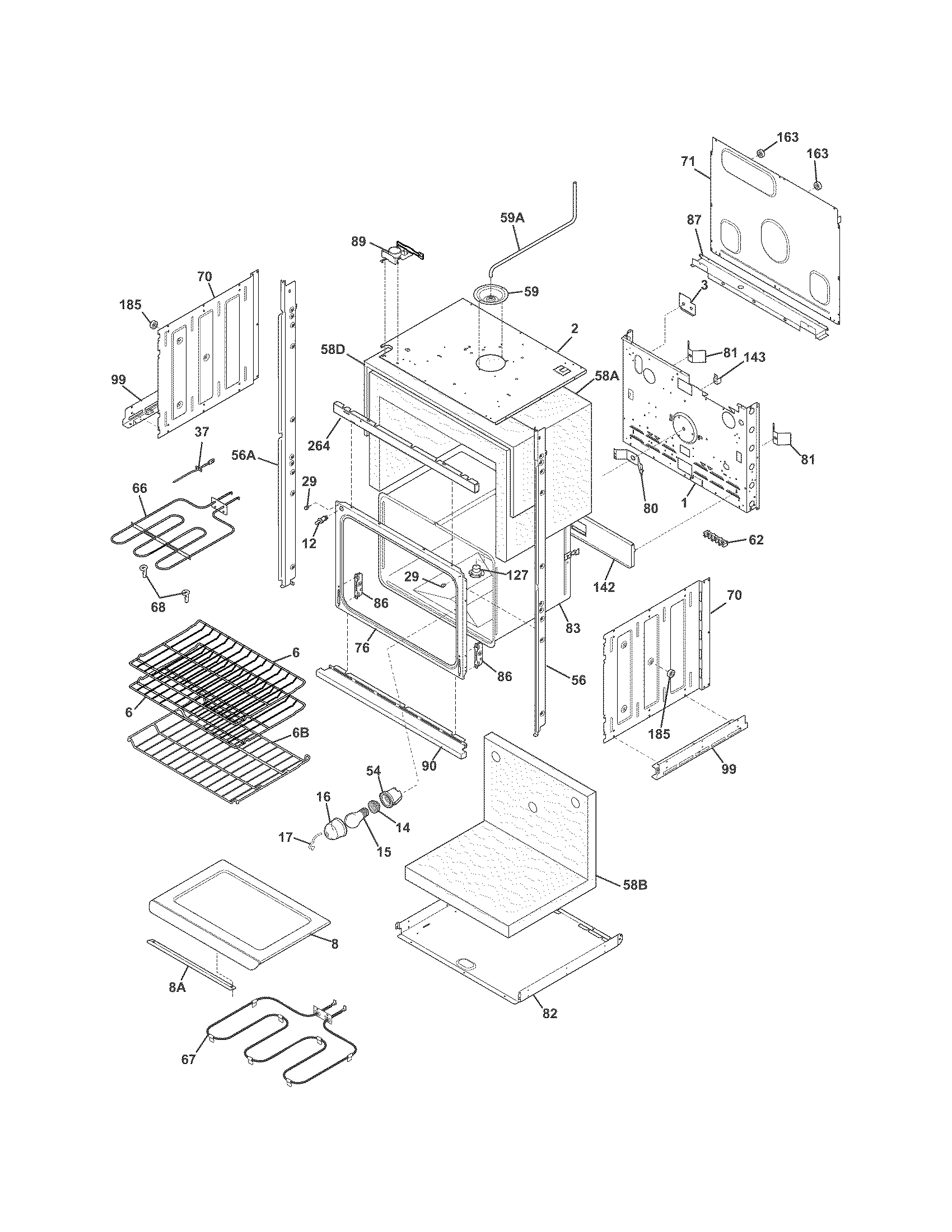 Frigidaire FGET2745KFB lower oven diagram