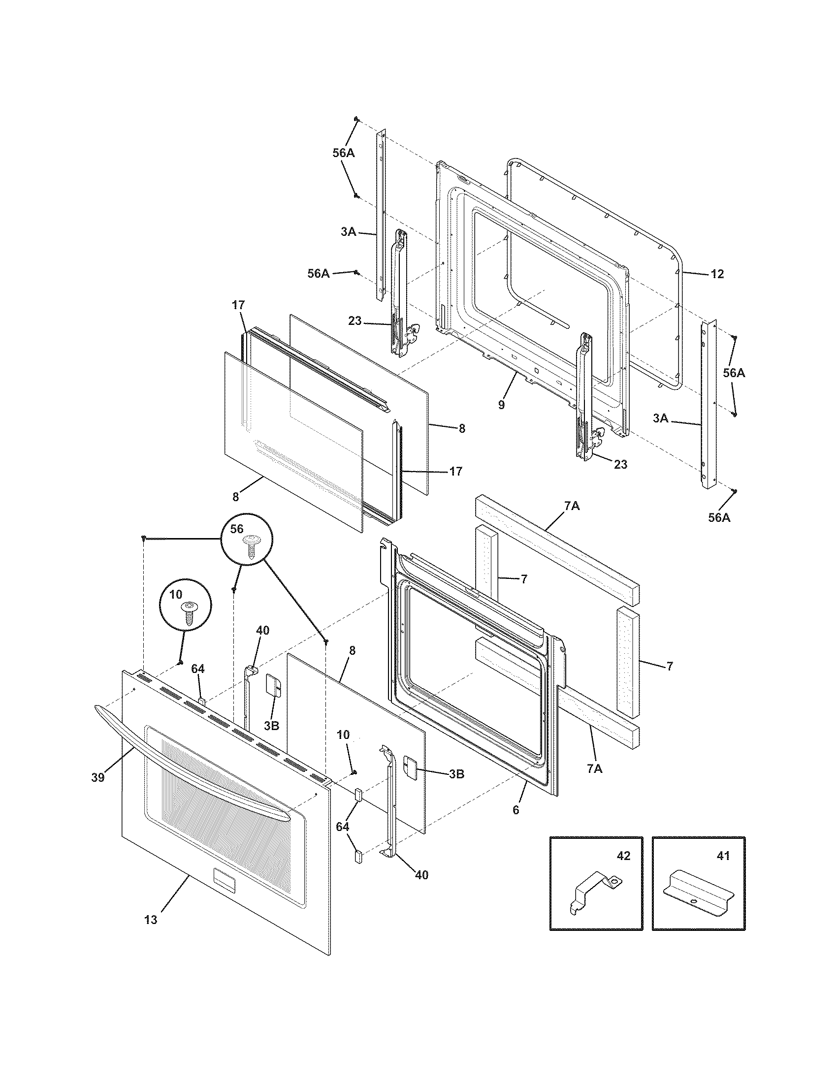 Frigidaire FGET2745KFB doors diagram