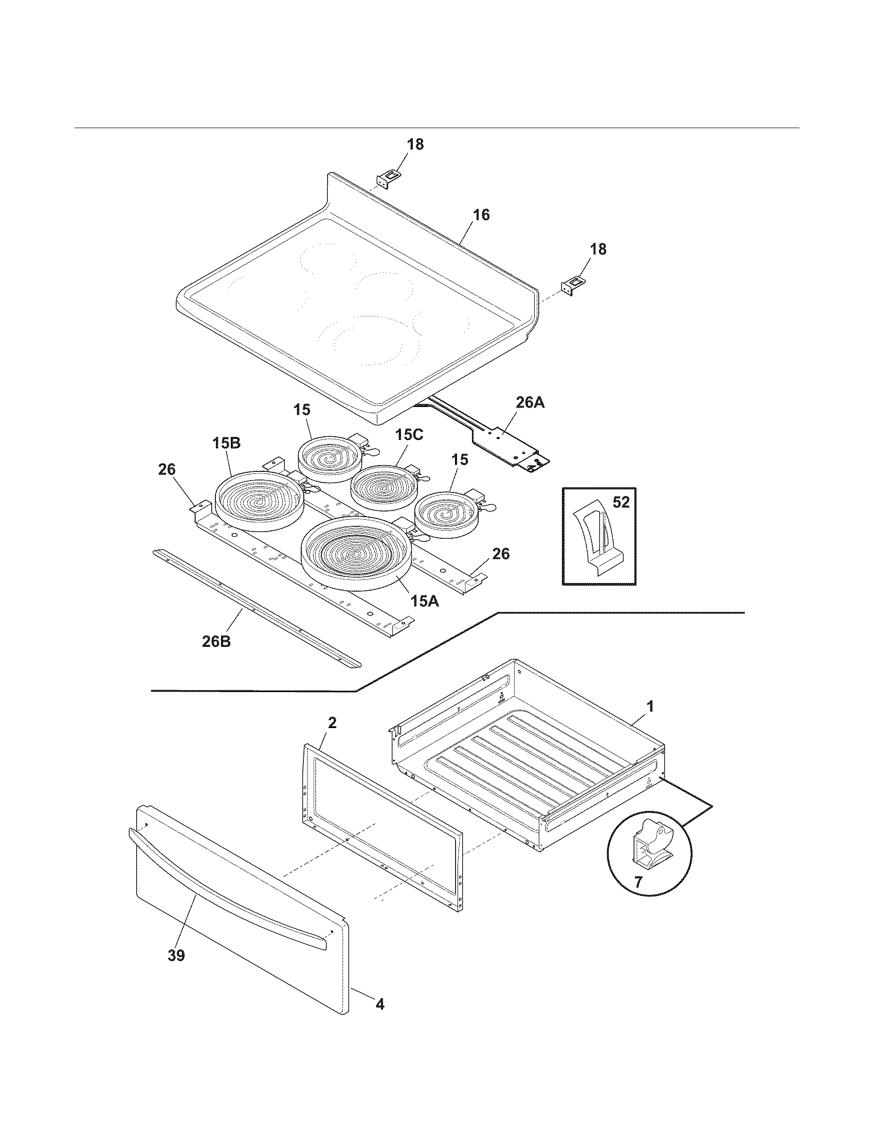 Kenmore 79092803016 top/drawer diagram