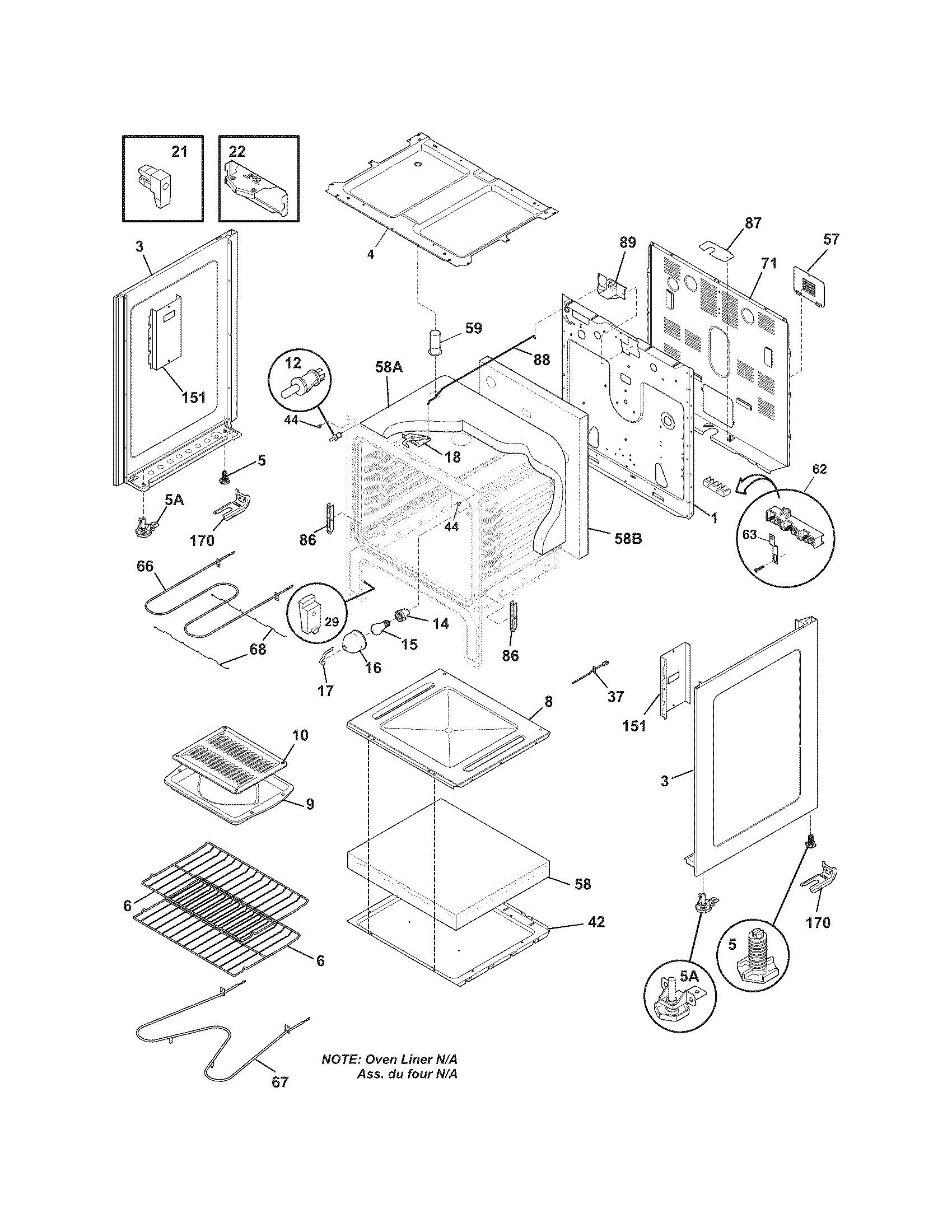 Gibson GEF3015XWB body diagram