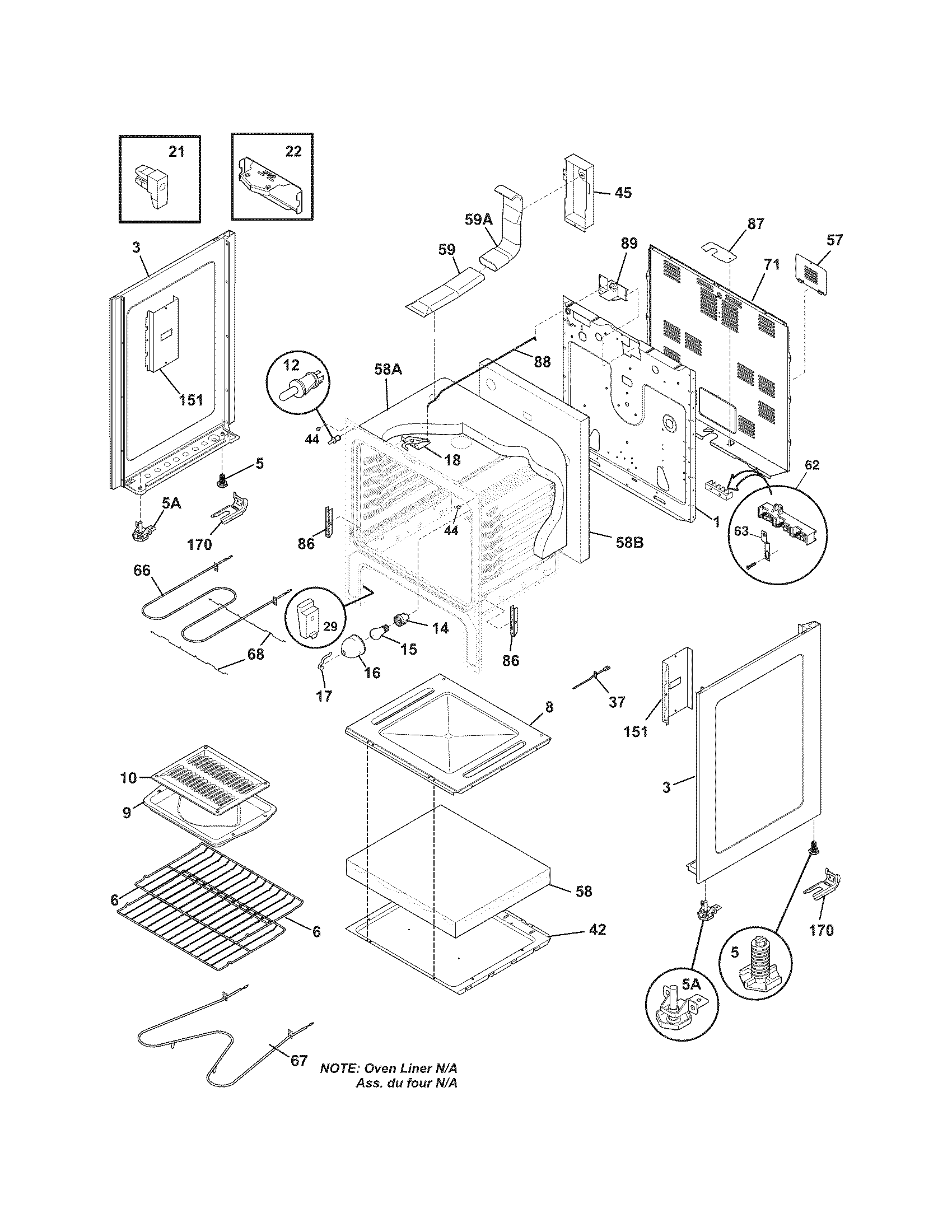 Frigidaire LFEF3017LSE body diagram