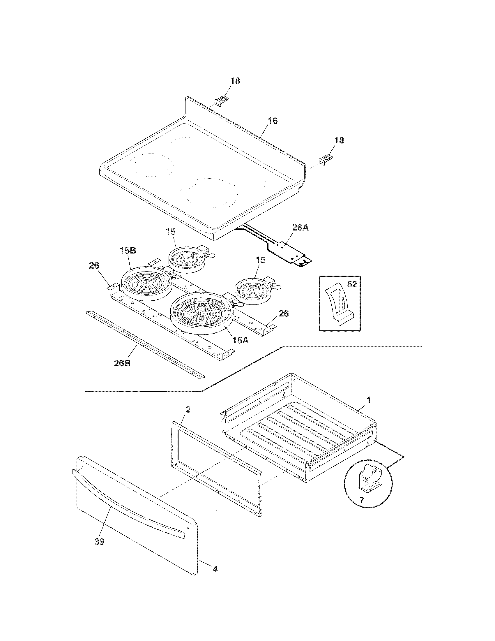 Kenmore 79092513211 top/drawer diagram