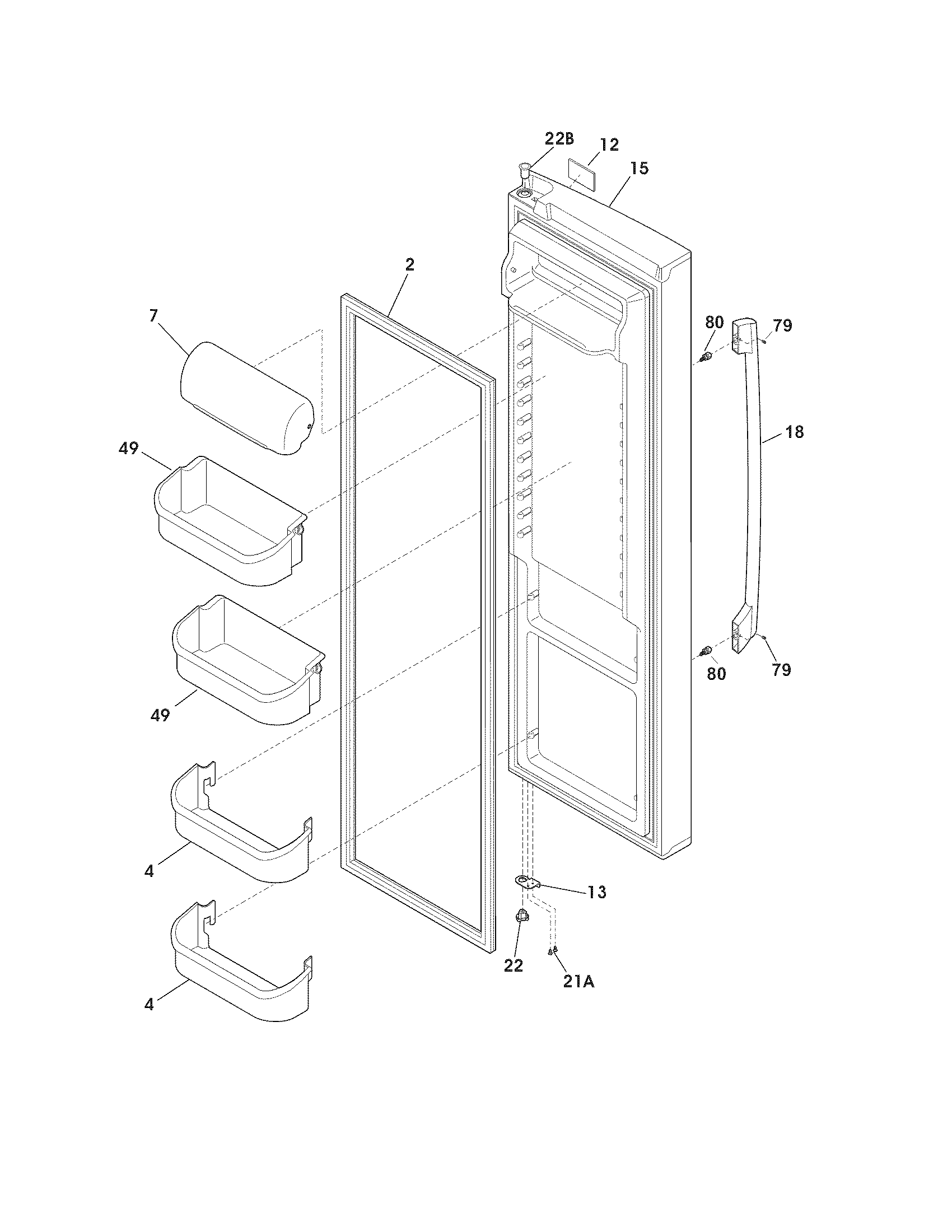 Frigidaire FPHS2386LF7 refrigerator door diagram