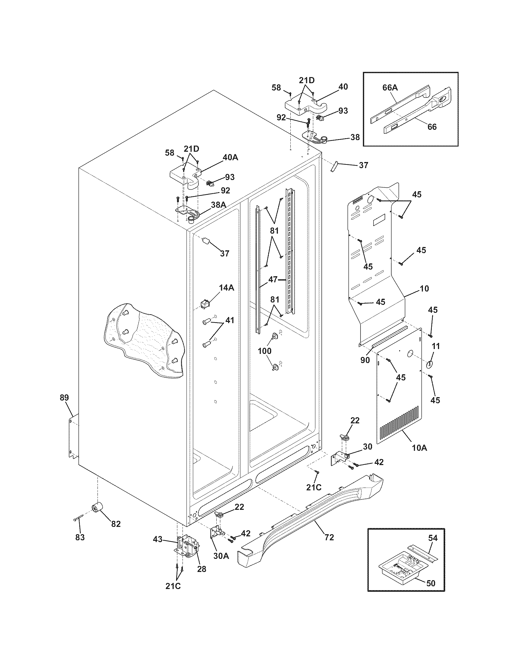 Frigidaire FFSC2323LS7 cabinet diagram